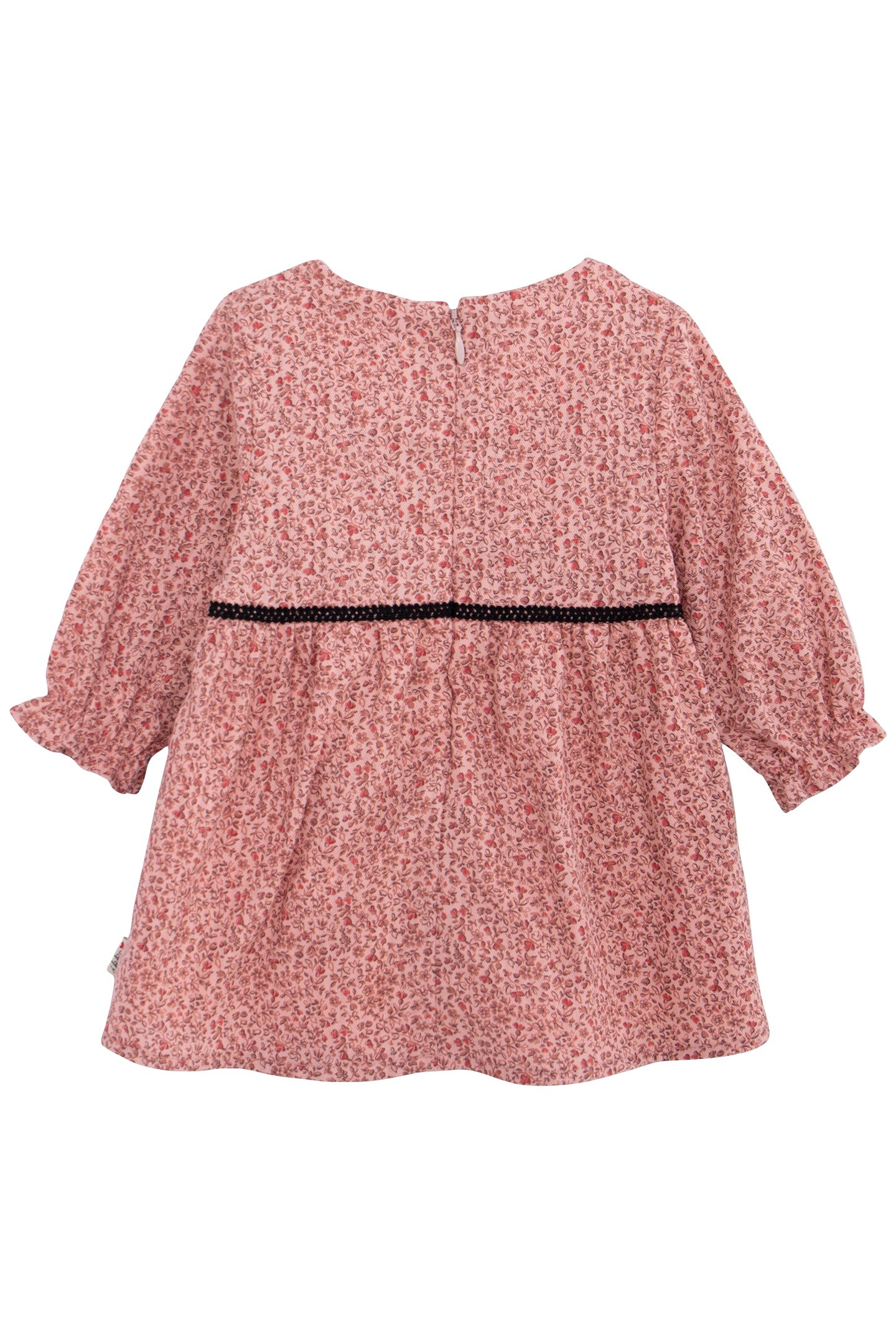 PINK DRESS ORGANIC COTTON SMALL FLOWERS FAUX-UNI BABY GIRL 2