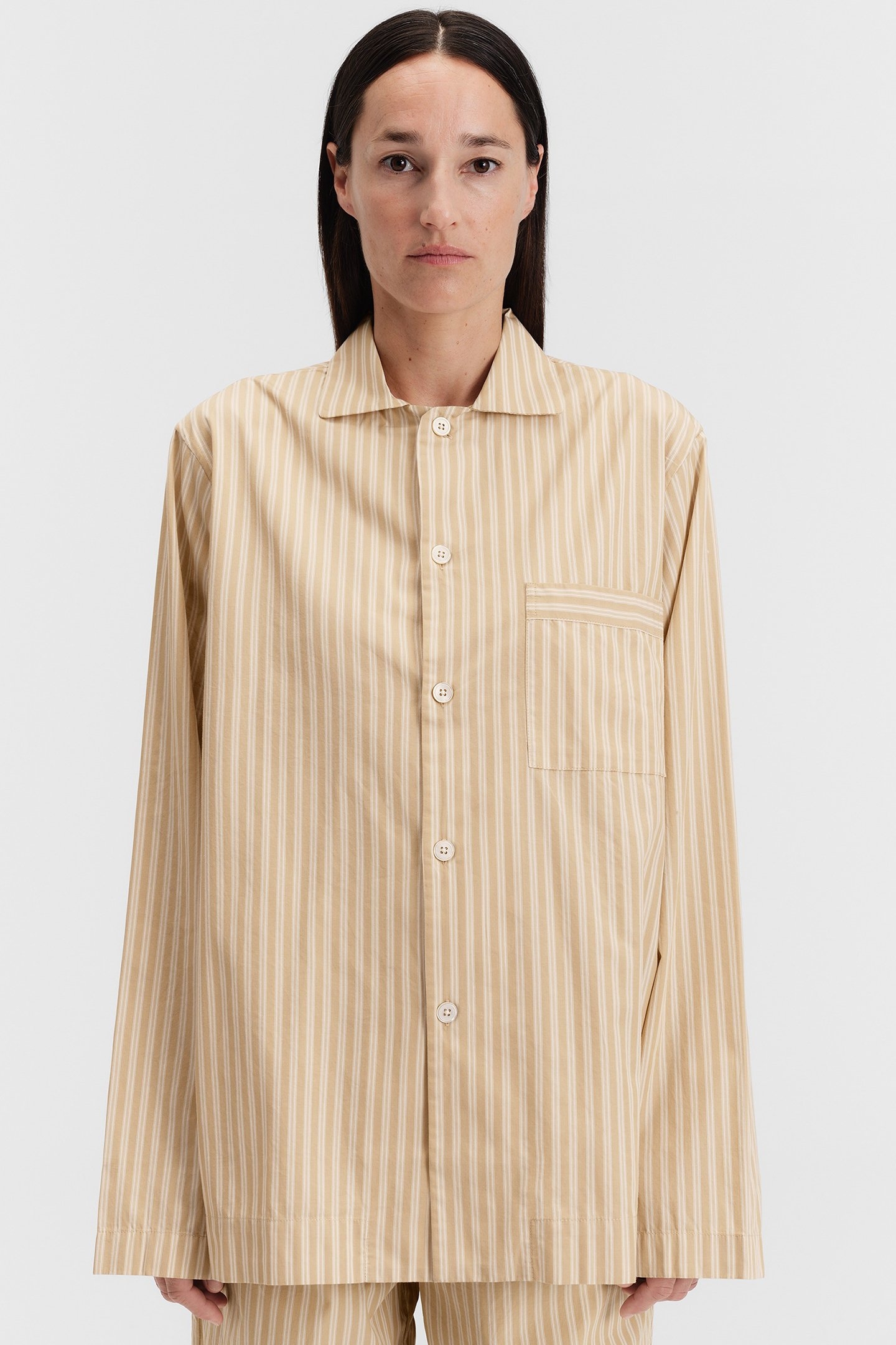 UNISEX POPLIN PYJAMAS SHIRT CORINTH STRIPES 1