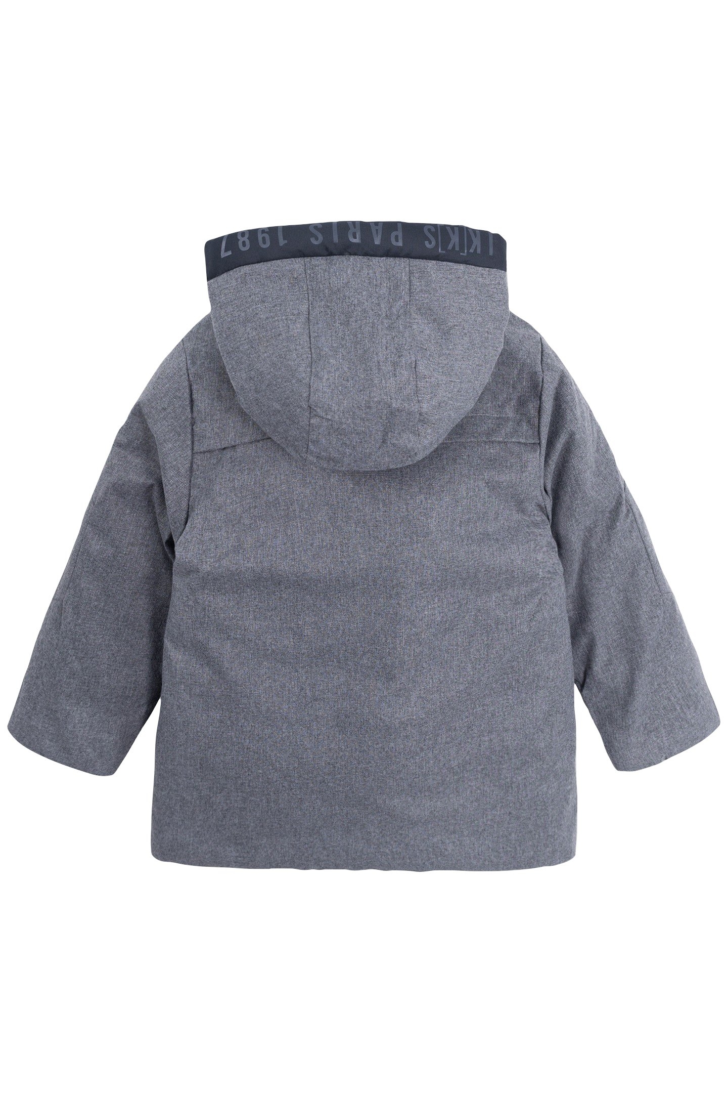 REVERSIBLE LIGHT AND DARK GREY QUILTED PARKA FOR BOYS 2