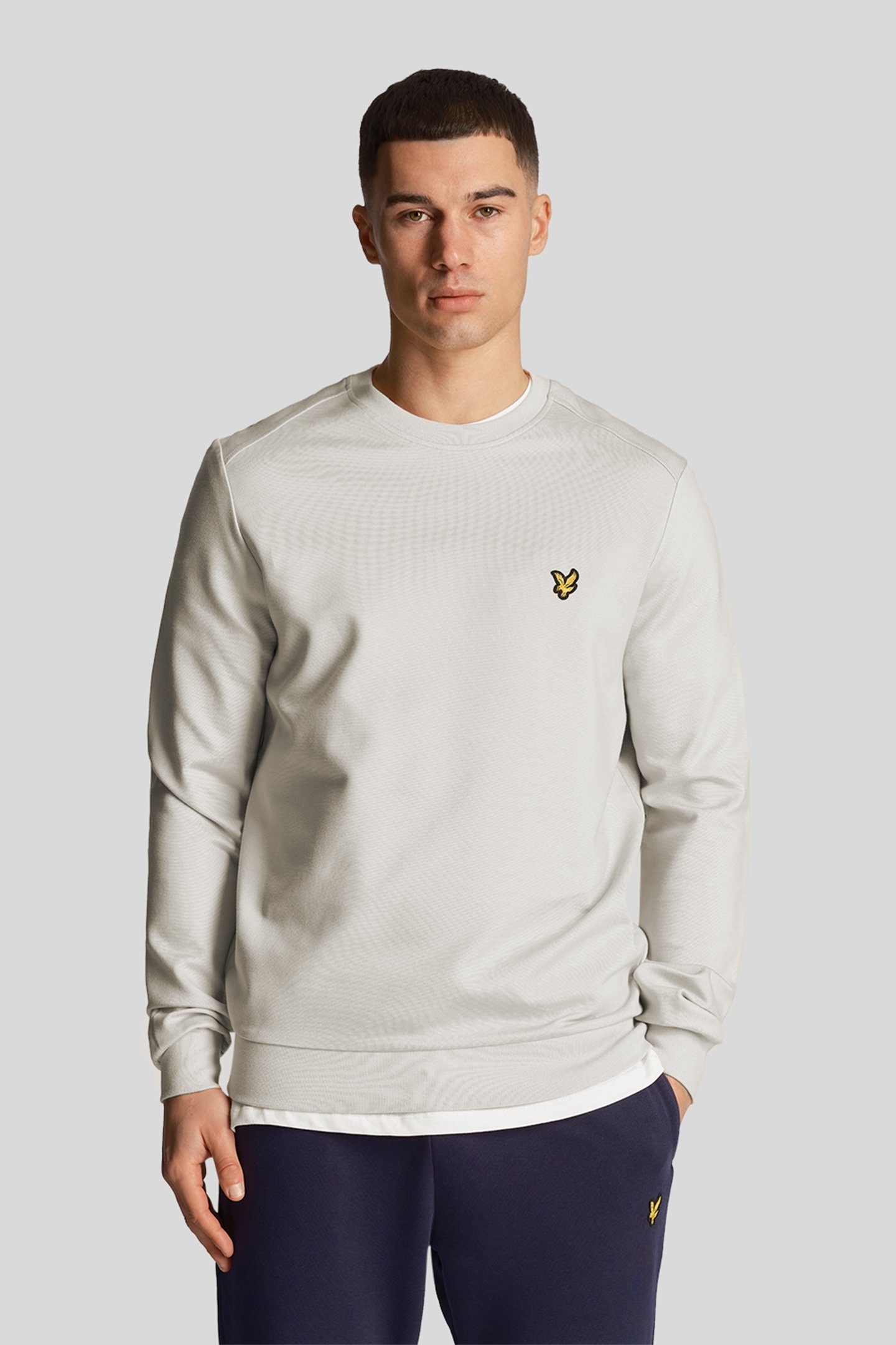 CREW NECK FLY FLEECE PEBBLE 1