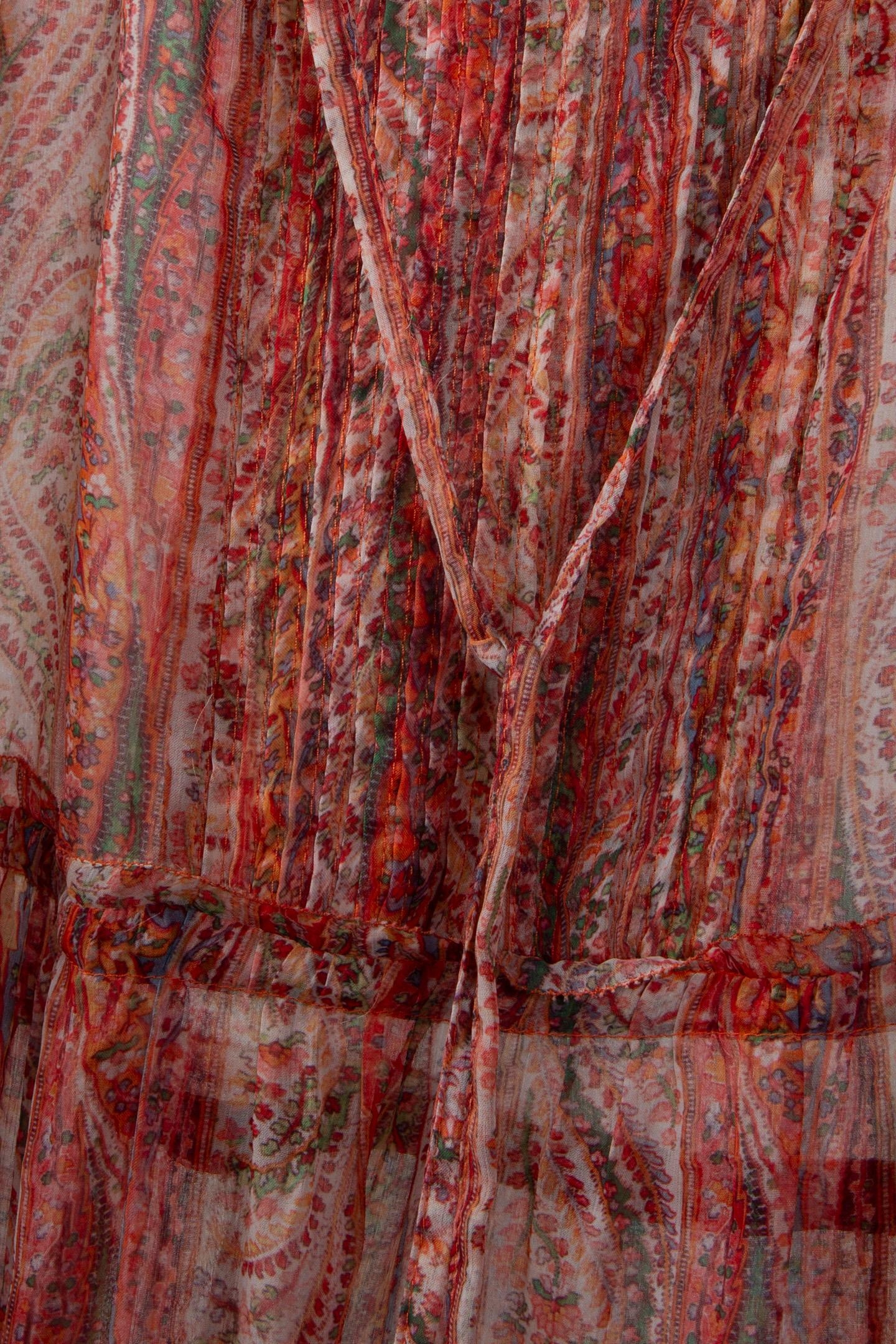 MALIKA SHEER L/S TIE NK MAXI ORANGE 5