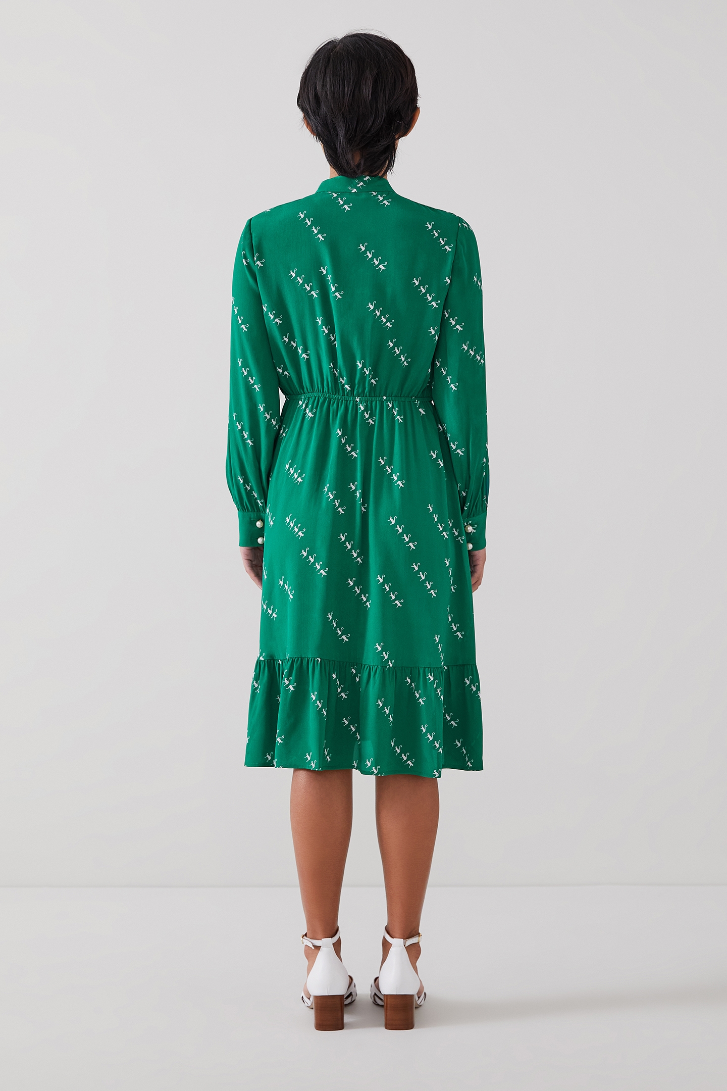 DR BRIDGET PETITE DRESS GREEN/CREAM 3