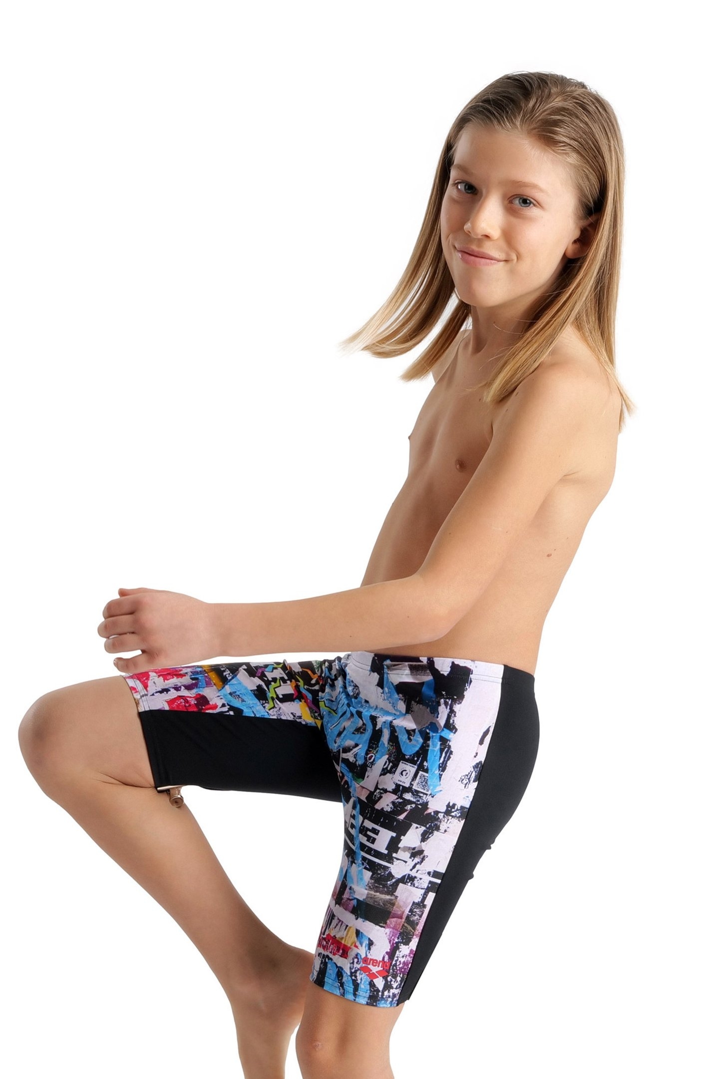 BOY'S SWIM JAMMER PLACEMENT BLACK MULTI 3