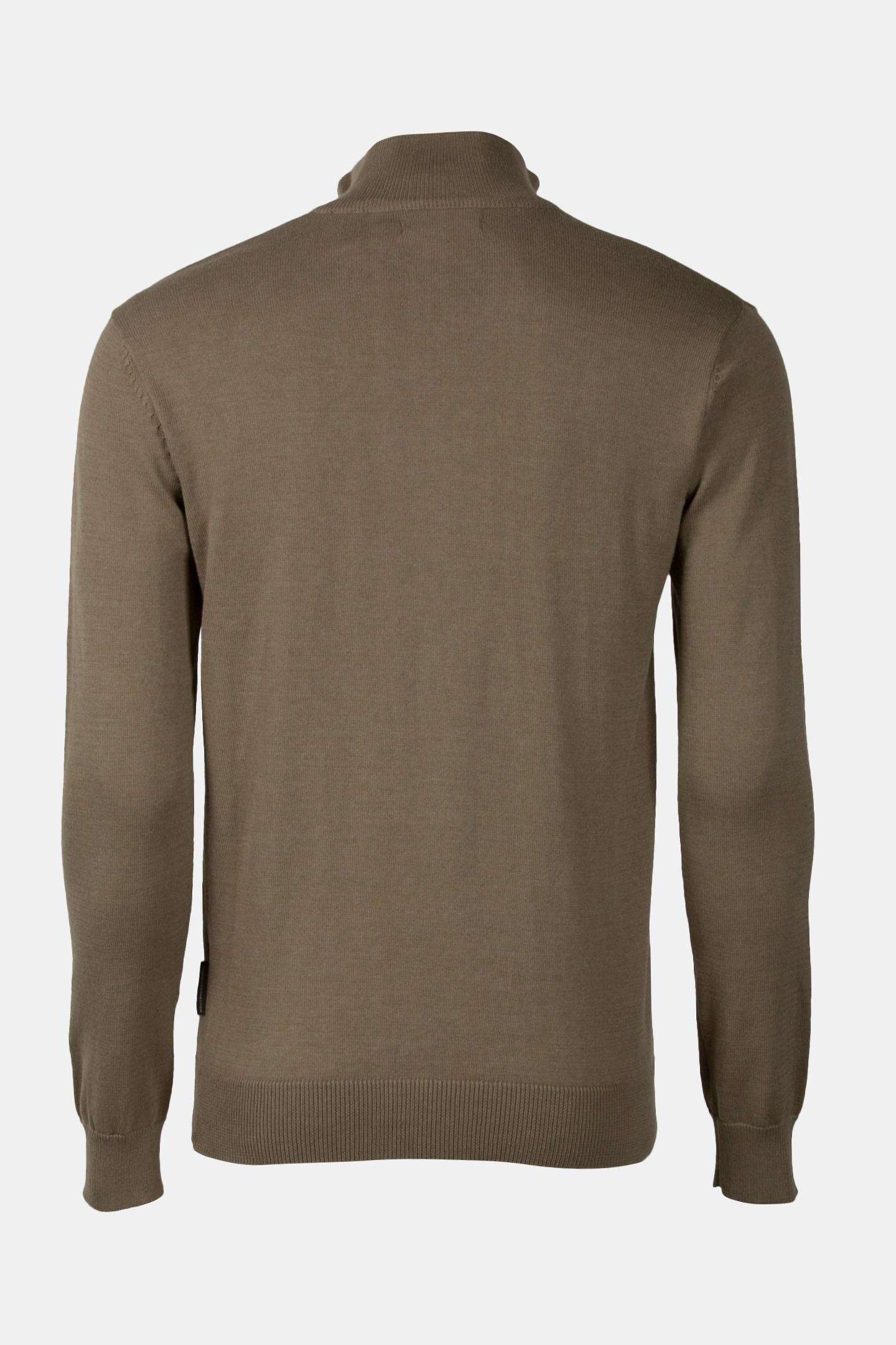 COTTON HALF ZIP KHAKI MEL 4