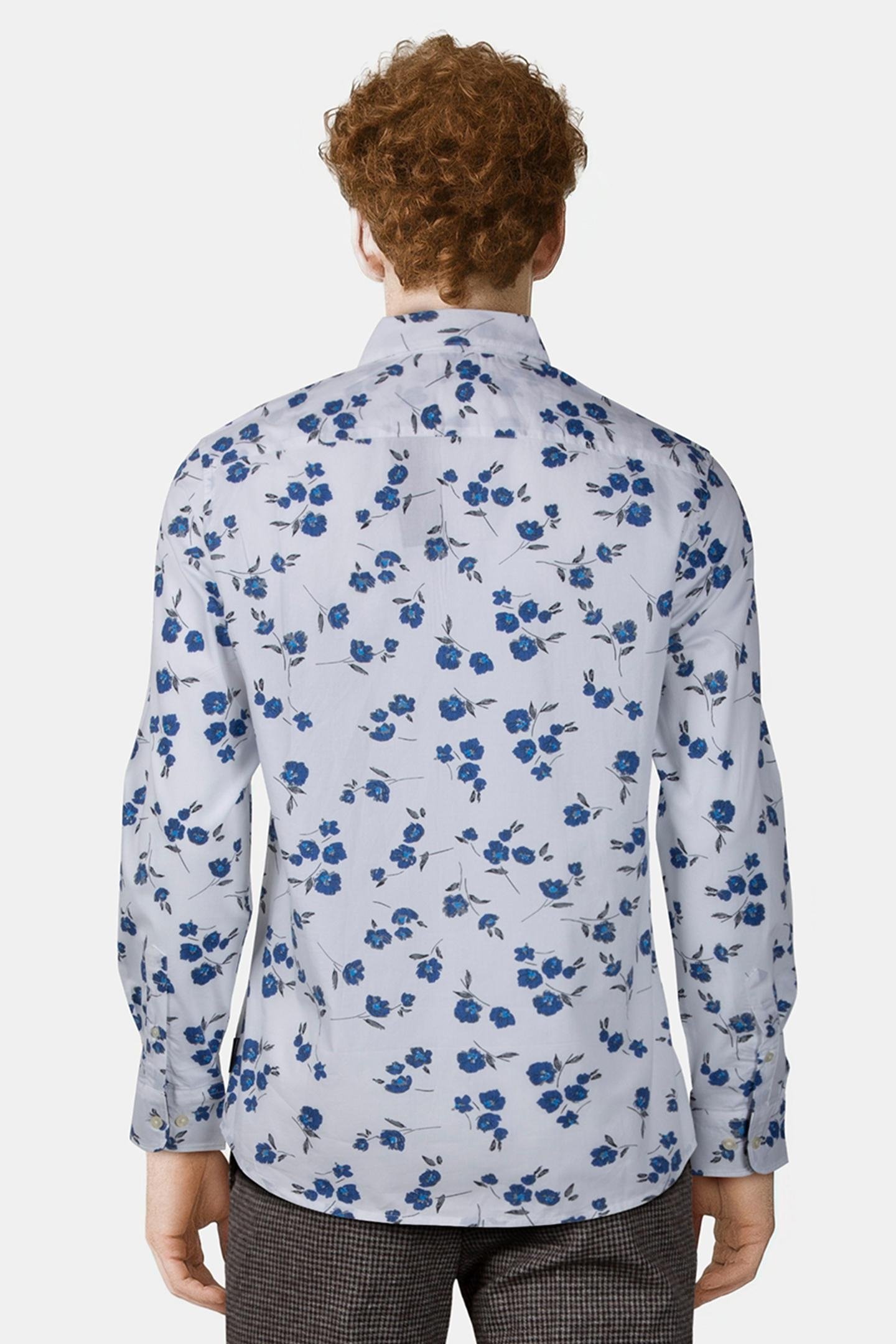 LARGE FLORAL CUT LONG SLEEVE SHIRT WHITE 2