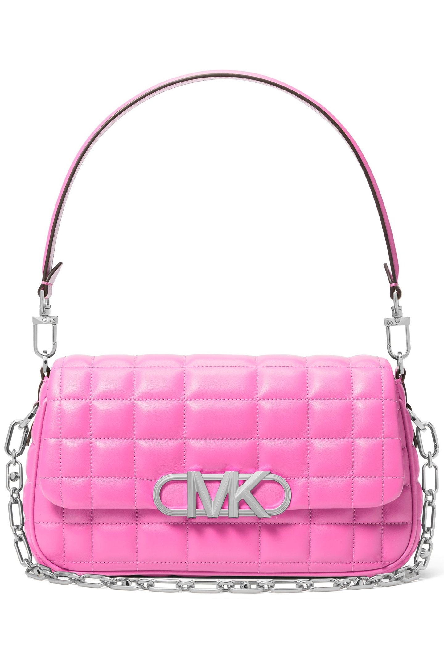PADDED CHAIN POUCHETTE SHOULDER BAG IN PINK 1