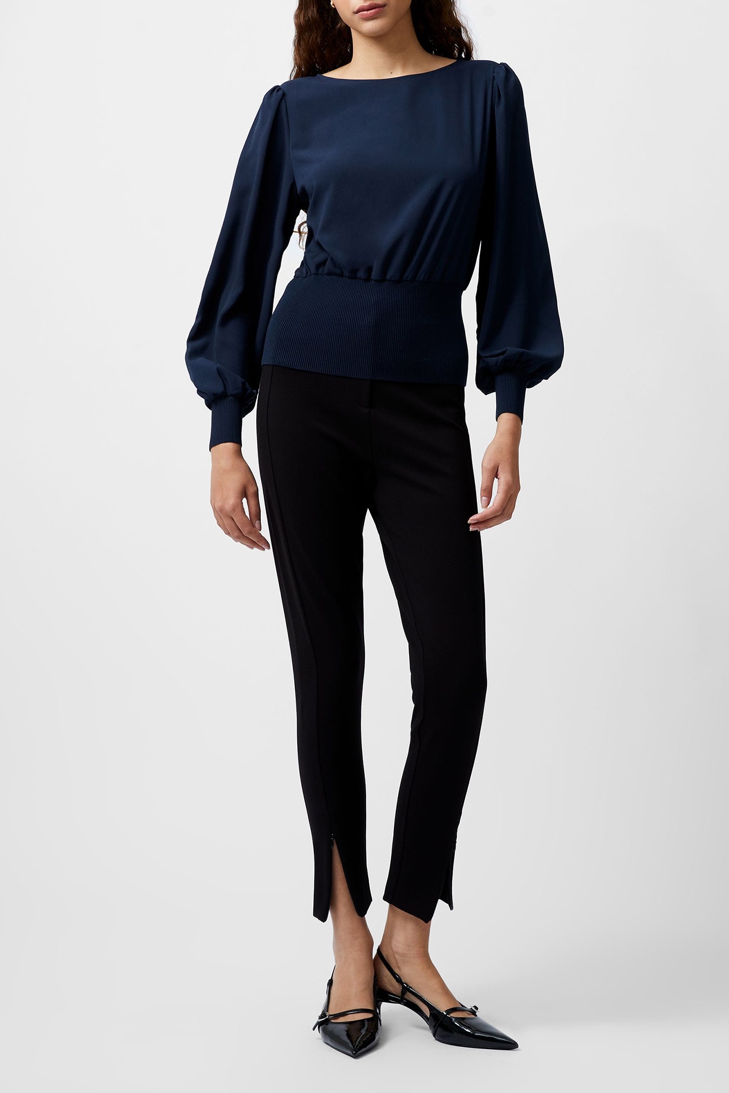 KRISTA KNIT SLASH NK JUMPER MARINE 3