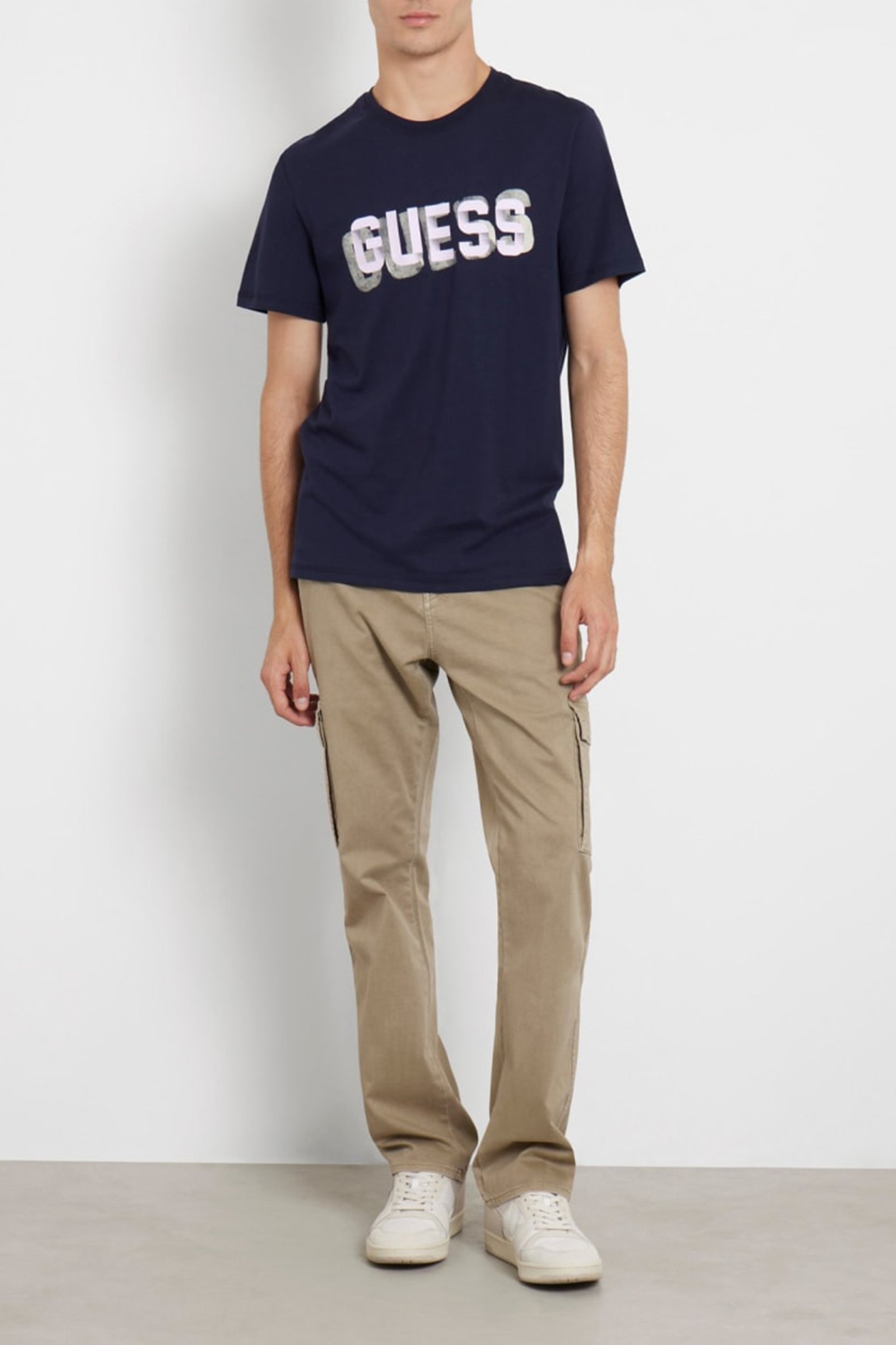 SS CN GUESS LOGO TEE SMART BLUE 3