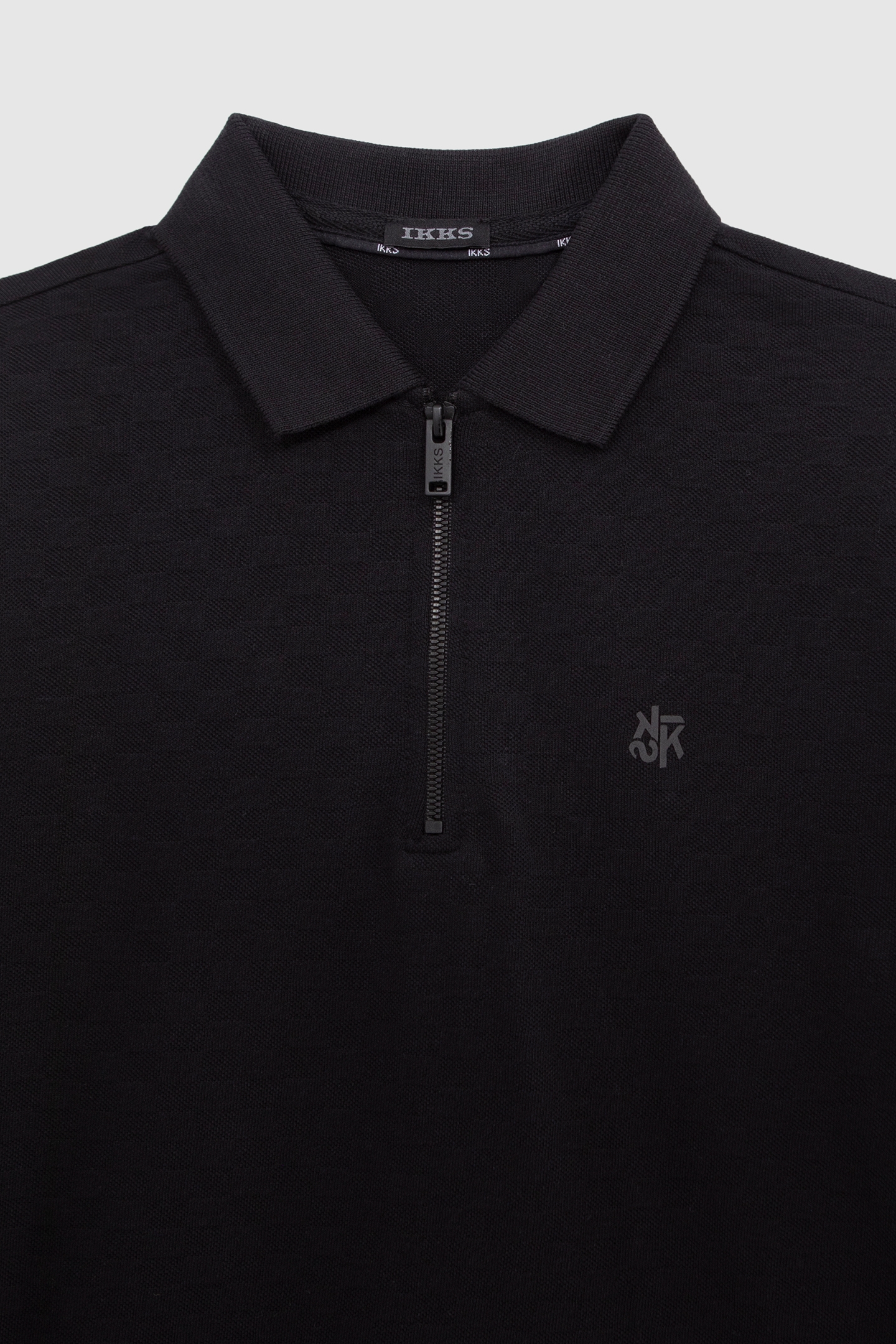 BOY'S BLACK ORGANIC COTTON CHECKERBOARD POLO SHIRT 3