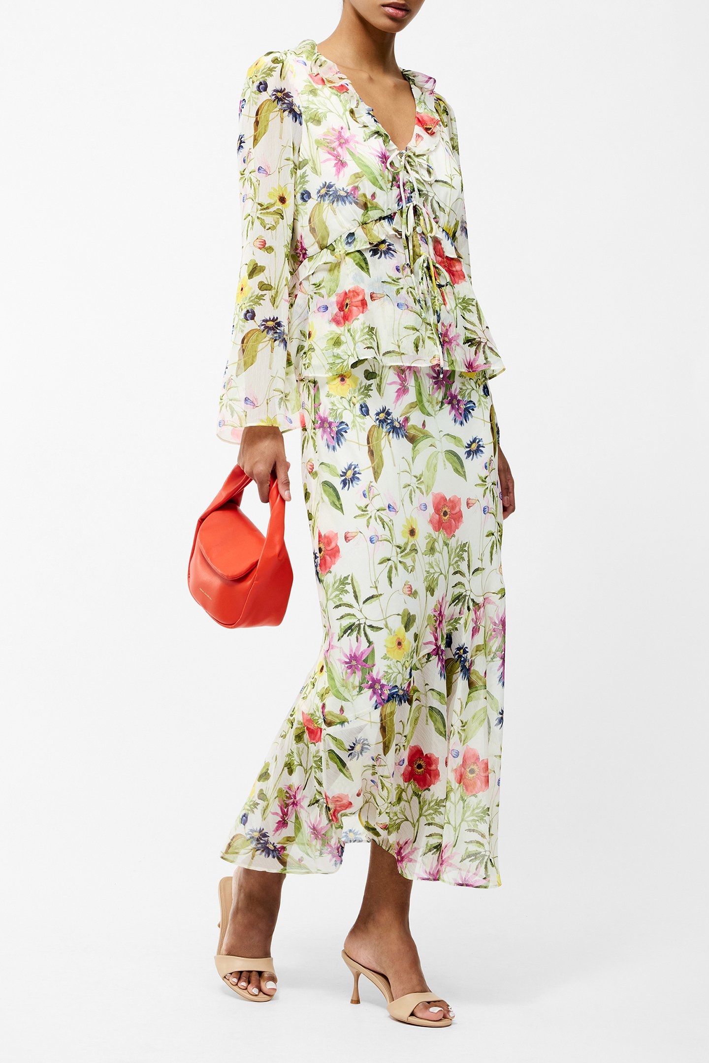 MONICA HALLIE CRINKLE BLOUSE WHITE MULTI 2