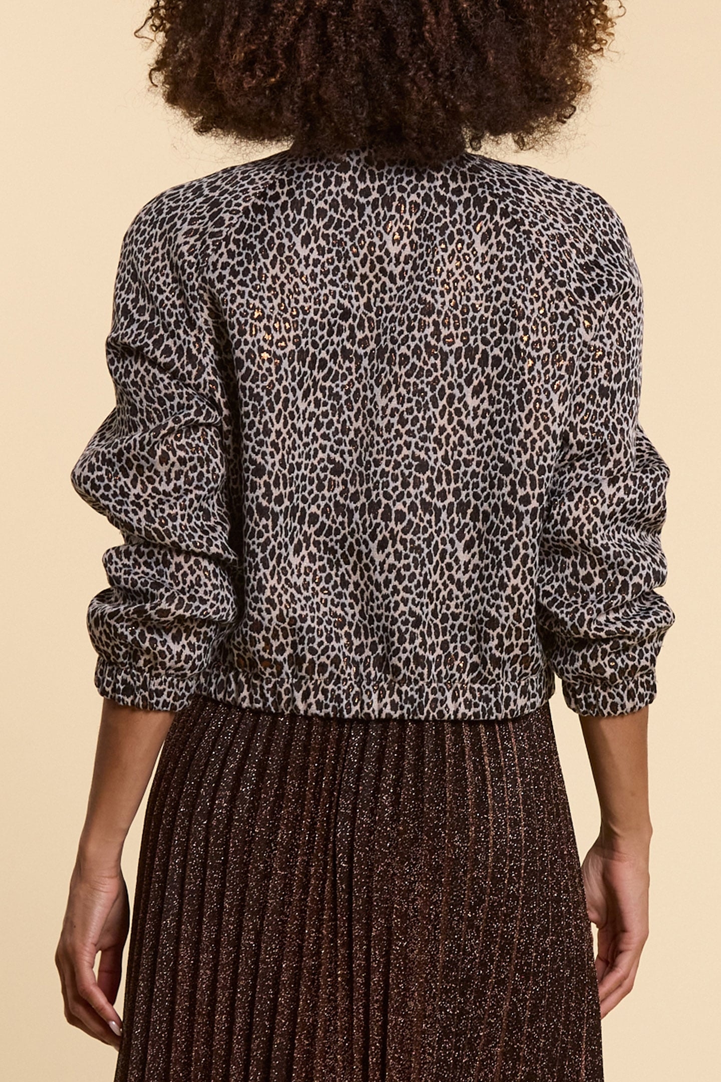 BLACK VARSITY JACKET WITH LEOPARD MOTIF BLACK 2