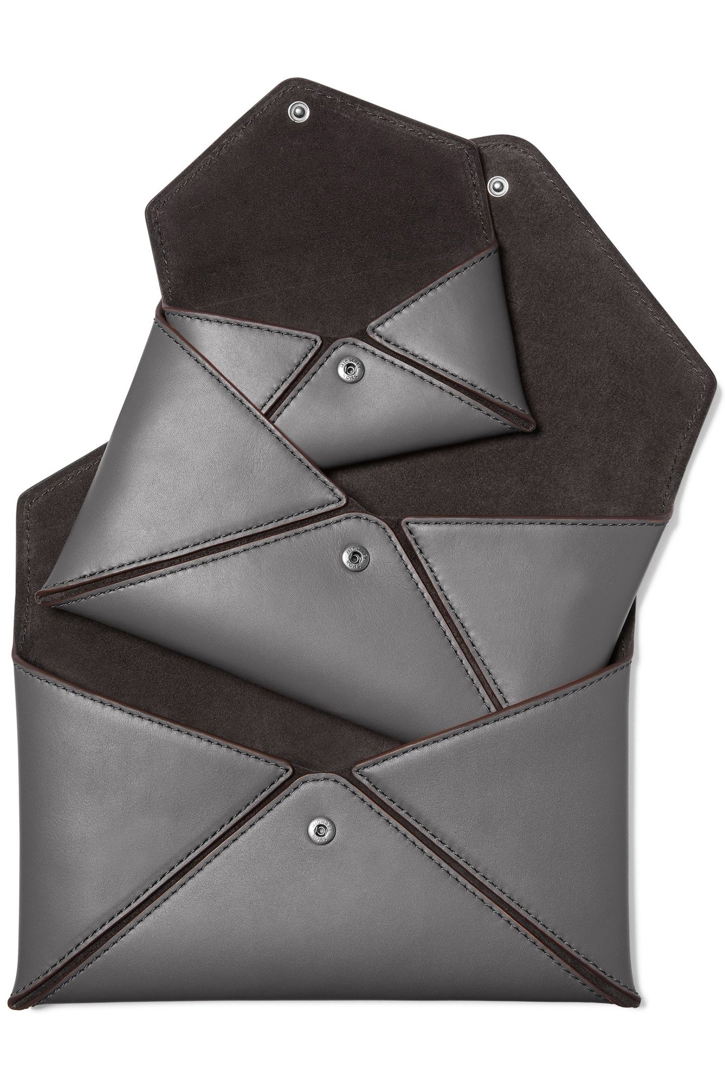 3 IN 1 WALLET IN GREY LEATHER 3