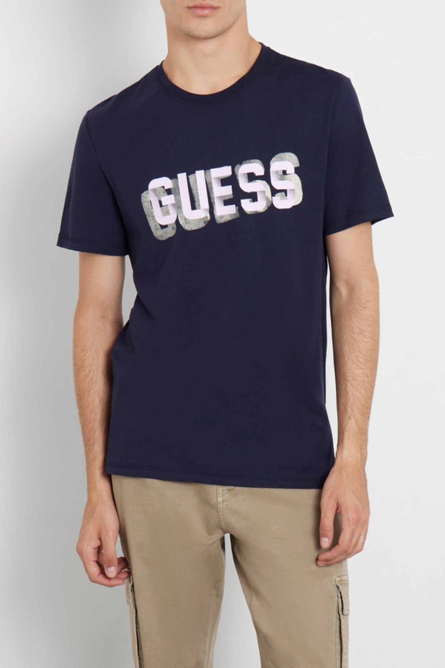 SS CN GUESS LOGO TEE SMART BLUE 1