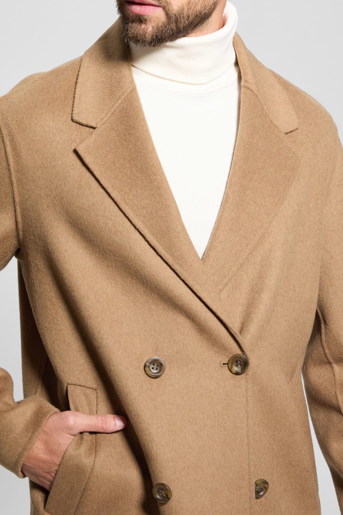 DOUBLE BREASTED COAT COCONUT LATTE 4