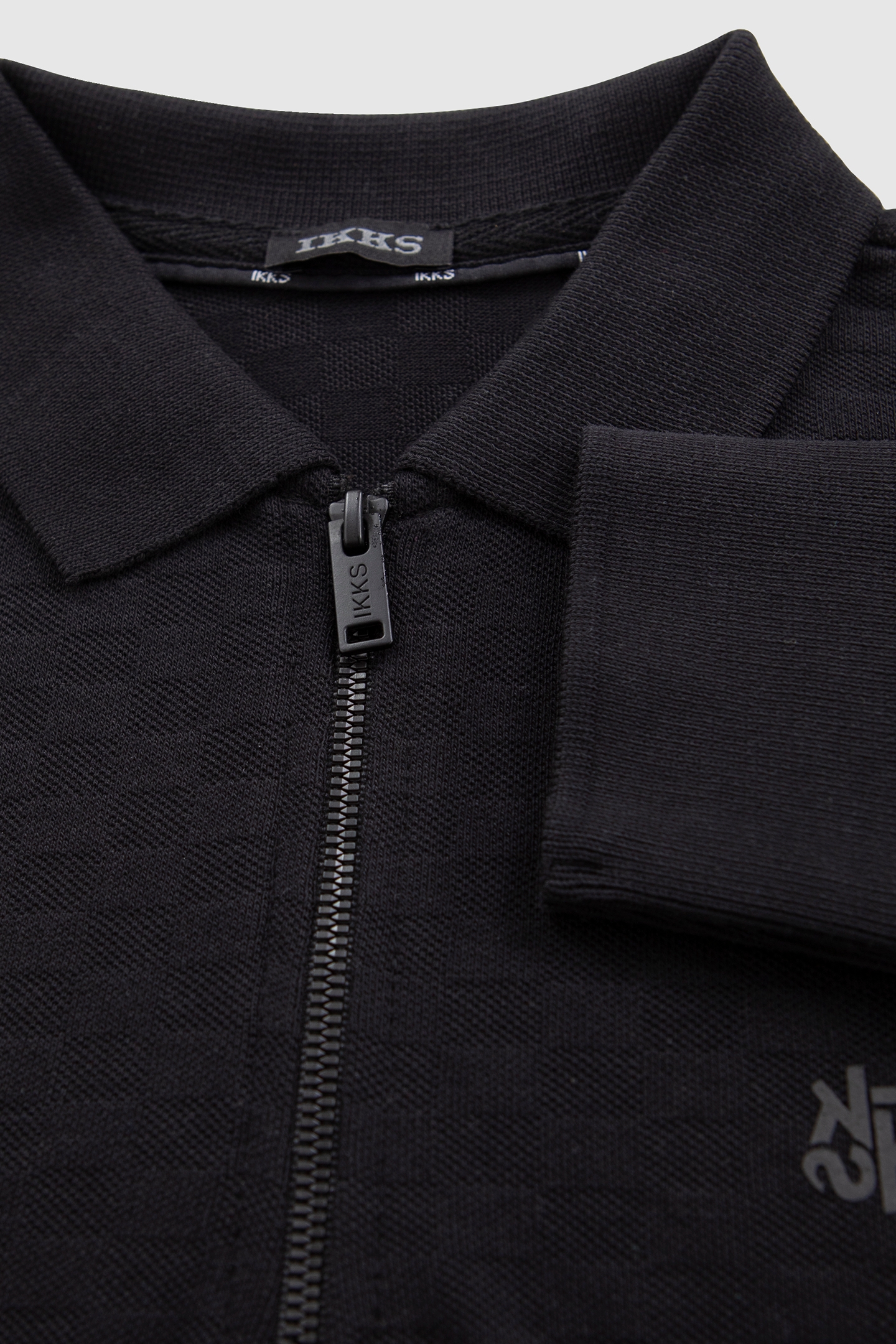 BOY'S BLACK ORGANIC COTTON CHECKERBOARD POLO SHIRT 6