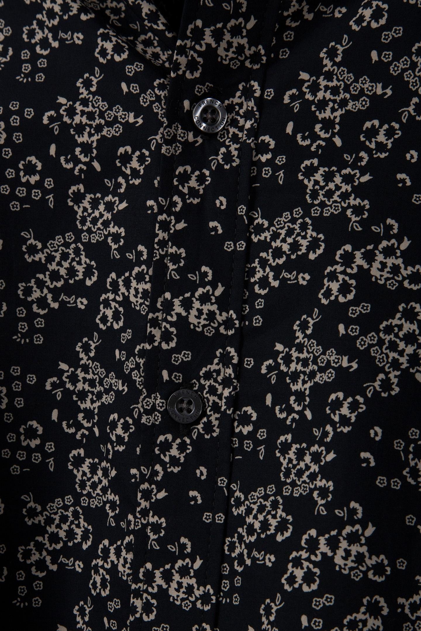 FLORAL CUT LONG SLEEVE SHIRT BLACK/STONE 5