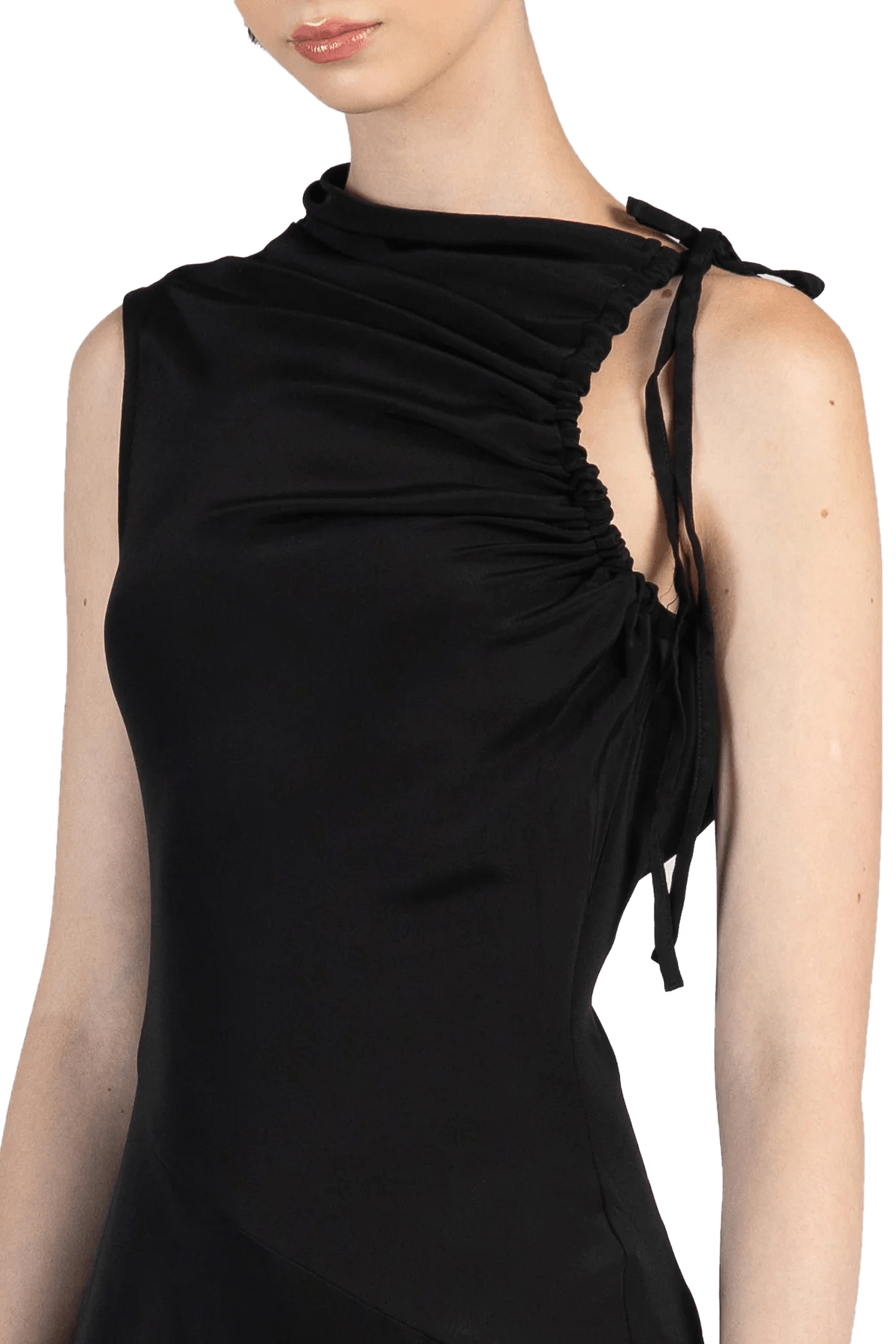 SILK SATIN DRESS BLACK 4