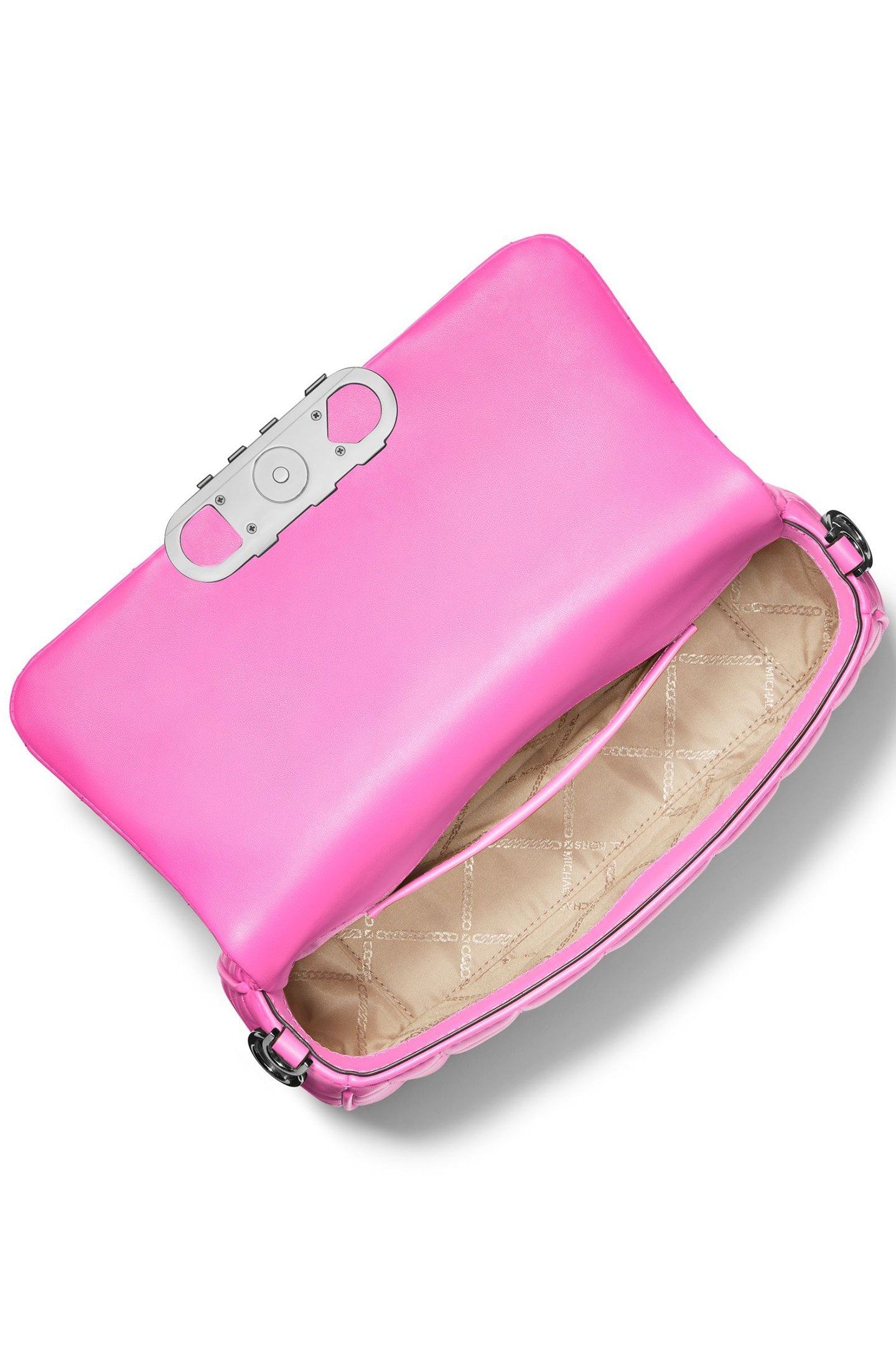 PADDED CHAIN POUCHETTE SHOULDER BAG IN PINK 4