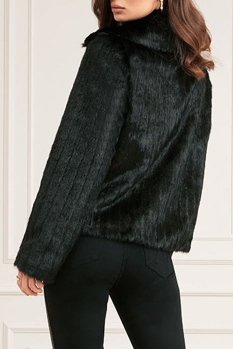 MARCIANO- CAROLINE JACKET JET BLACK FAUX FUR 2