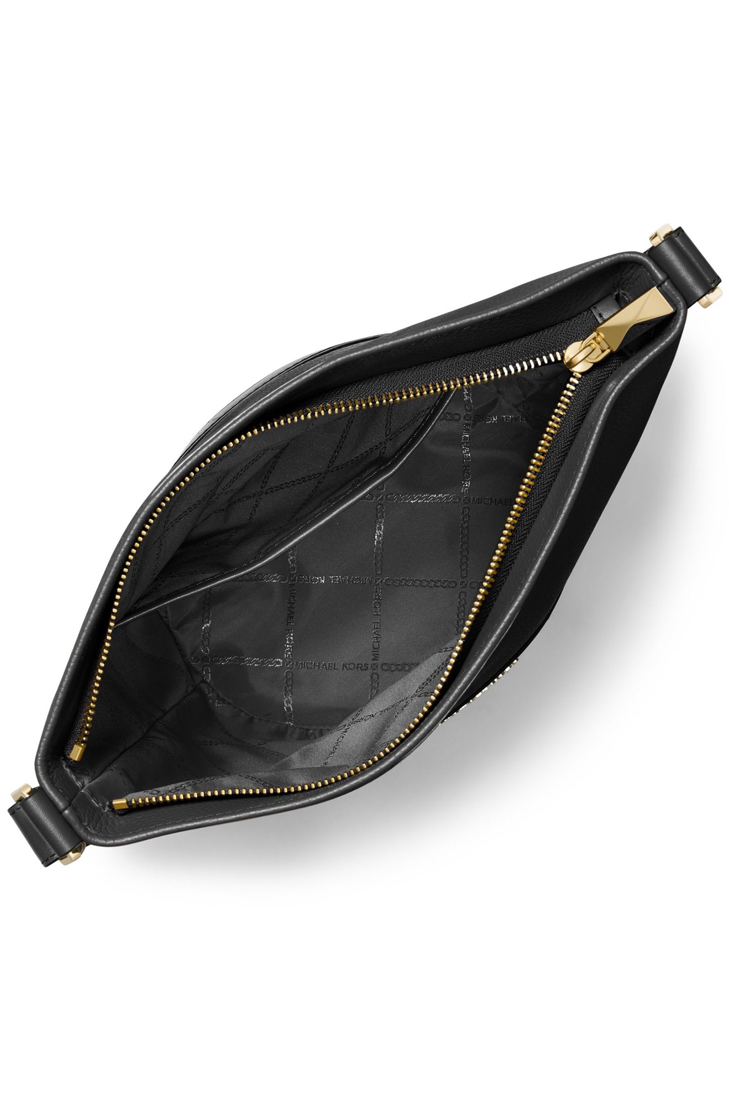 MEDIUM LEATHER TOP ZIP BUCKET MESSENGER BAG IN BLACK 3