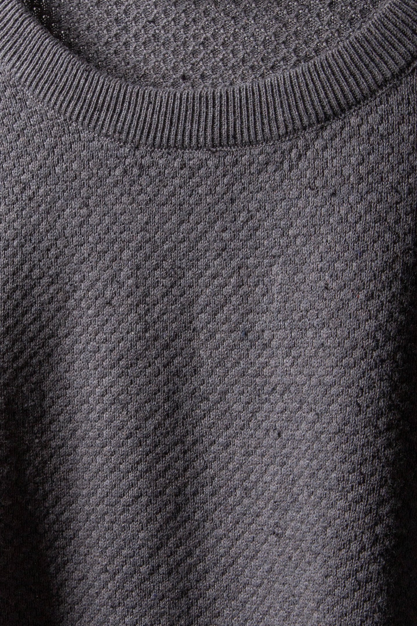 SS NEPS TEXTURE STITCH SWEATER CREW DARK GREY 4
