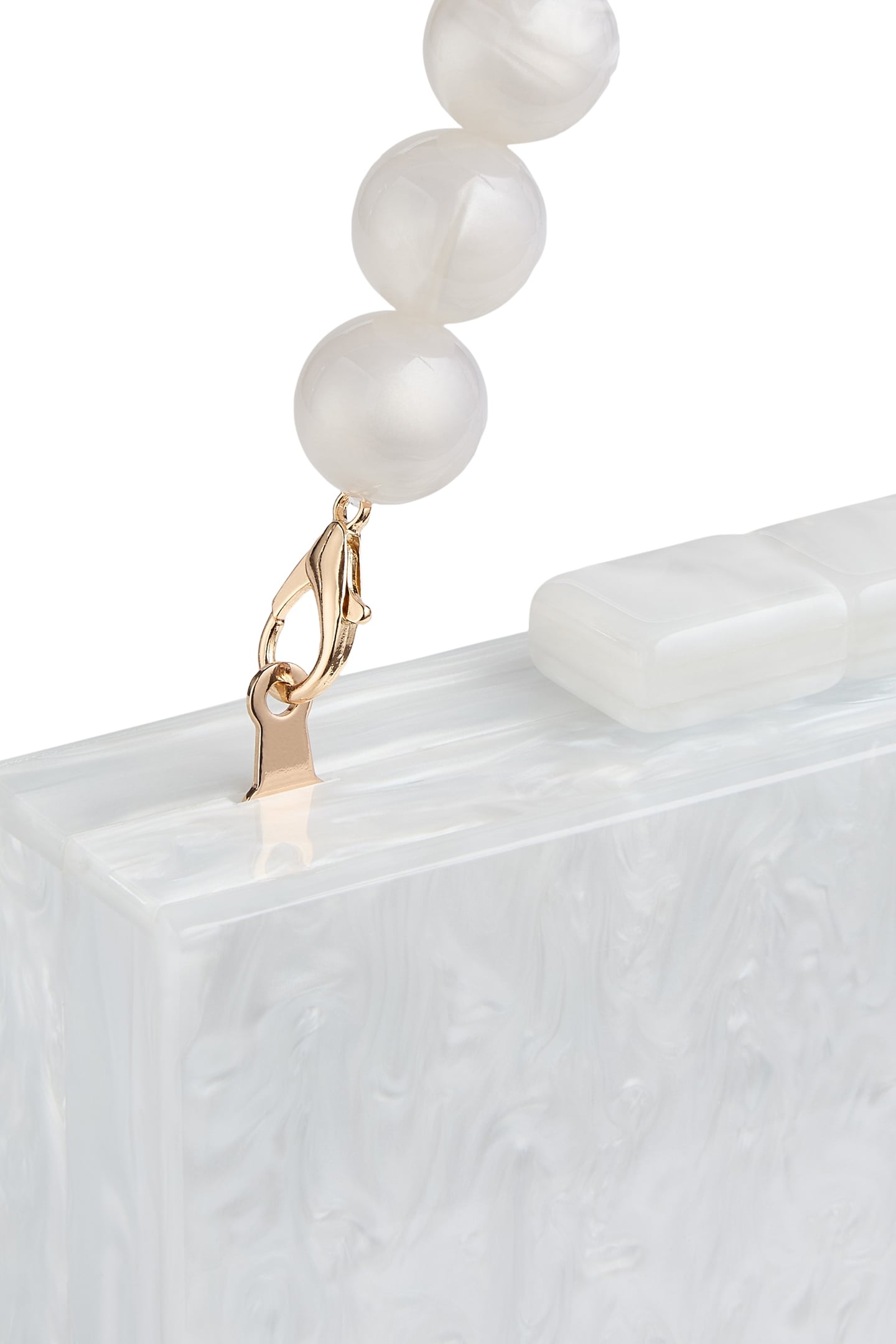 CU MAEVE RESIN BOX CLUTCH ECRU 2