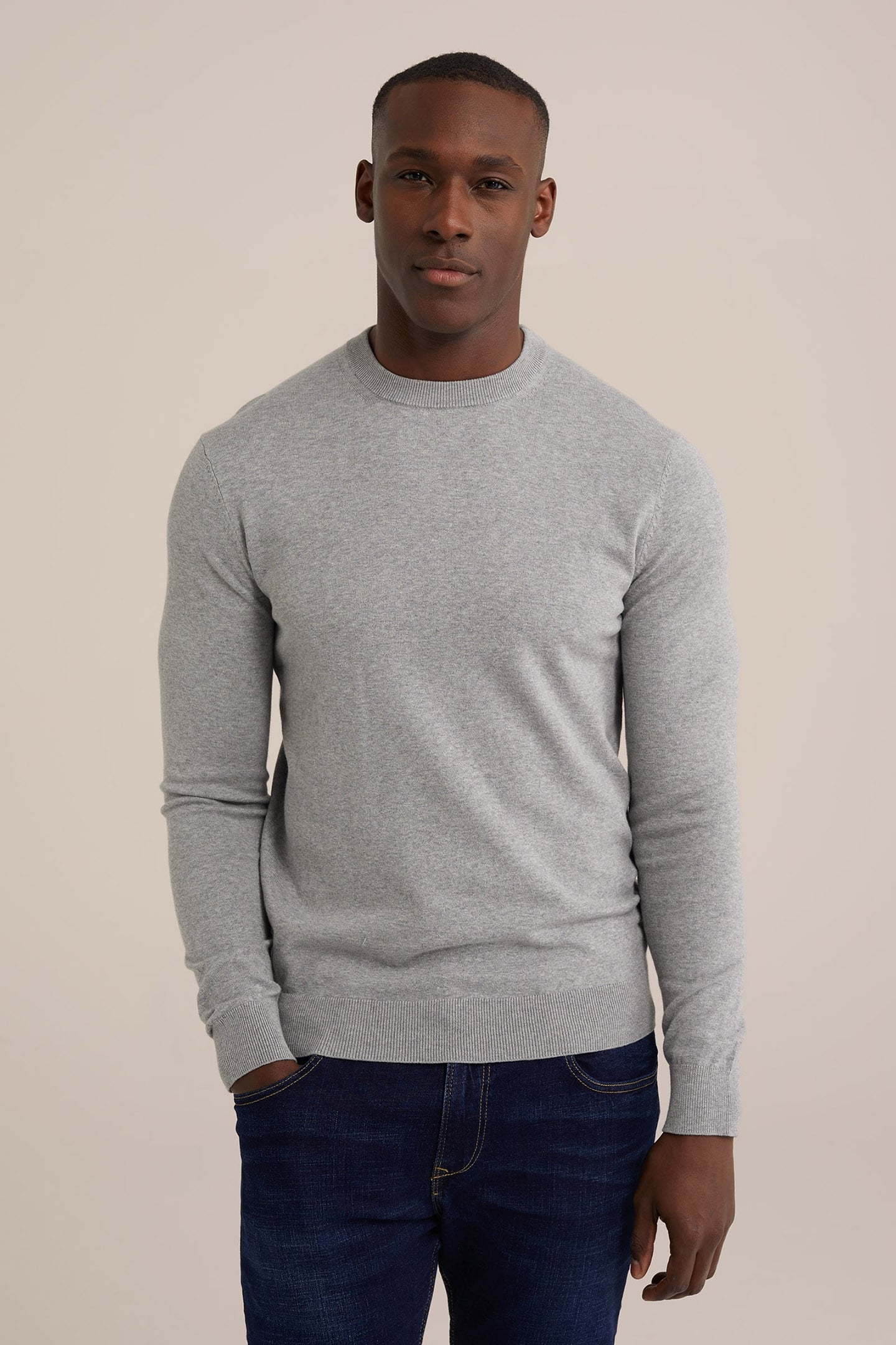 PULLOVER BLENDED LIGHT GREY 1