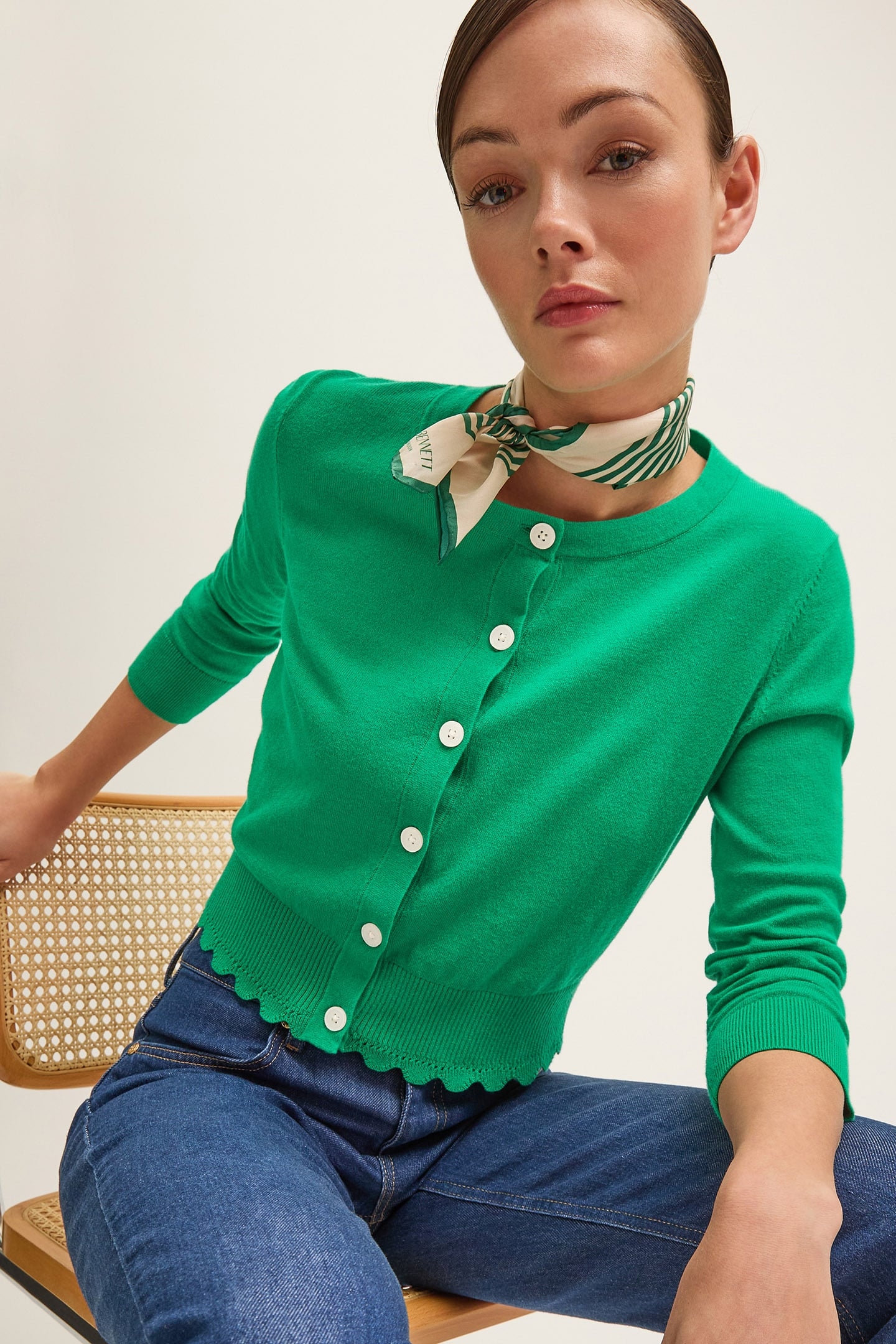CD VANESSA CREW CARDIGAN BRIGHT GREEN 2