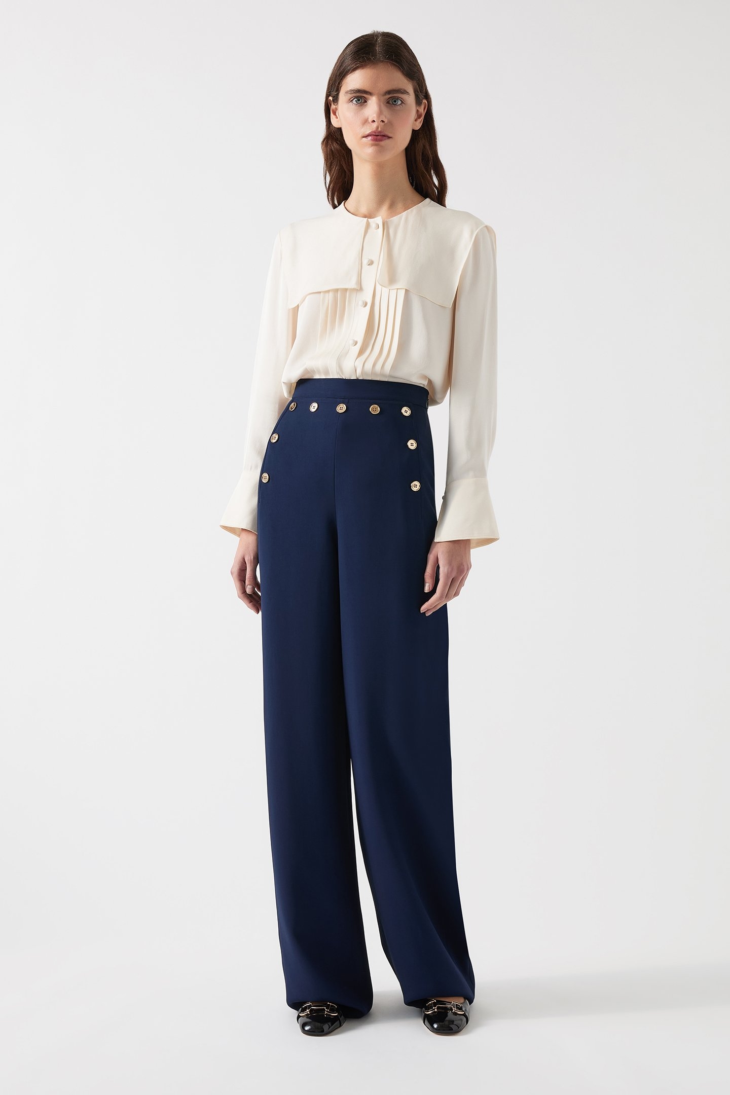 TR OLIVE CREPE SAILOR TR NAVY 4