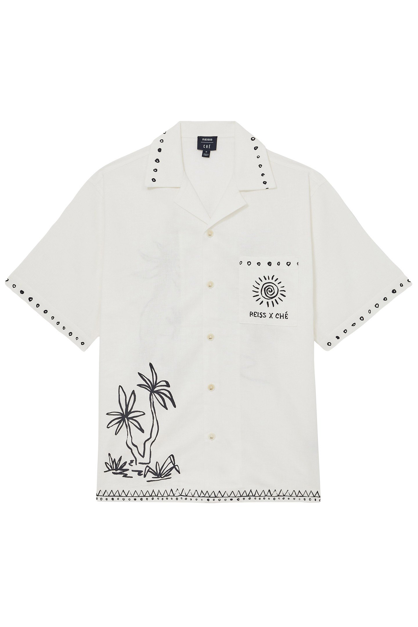 SS BRUSHSTROKE PRINTED LINEN CUBAN SHIRT WHITE 4