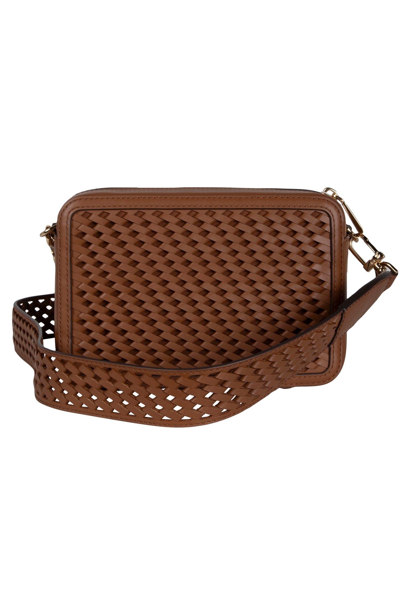 LEATHER CAMERA CROSS BODY BAG IN BROWN 3
