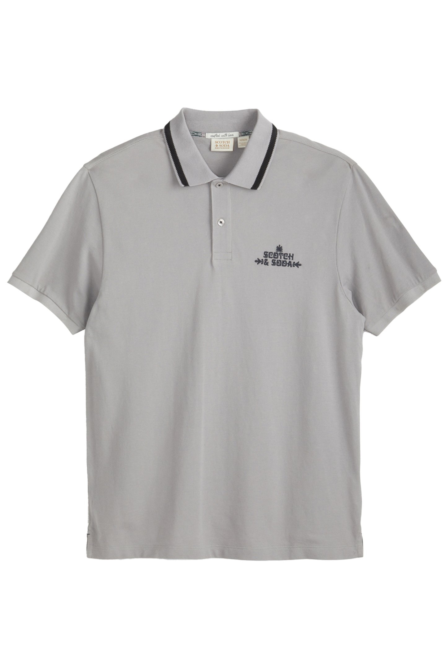 PIQUE SS POLO GREY/PURPLE 1