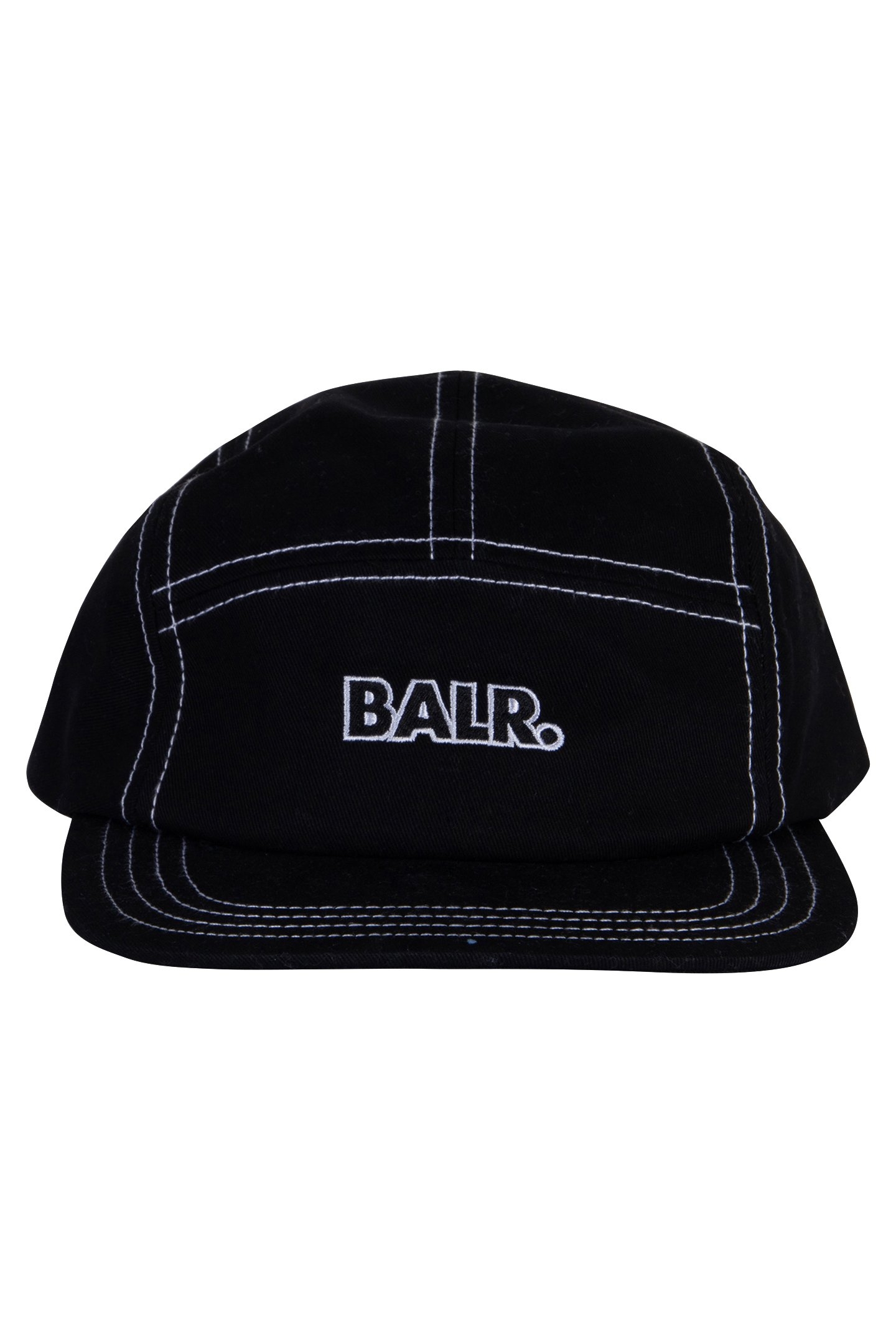 COTTON CONTRAST STITCH 5-PANEL CAP JET BLACK 1