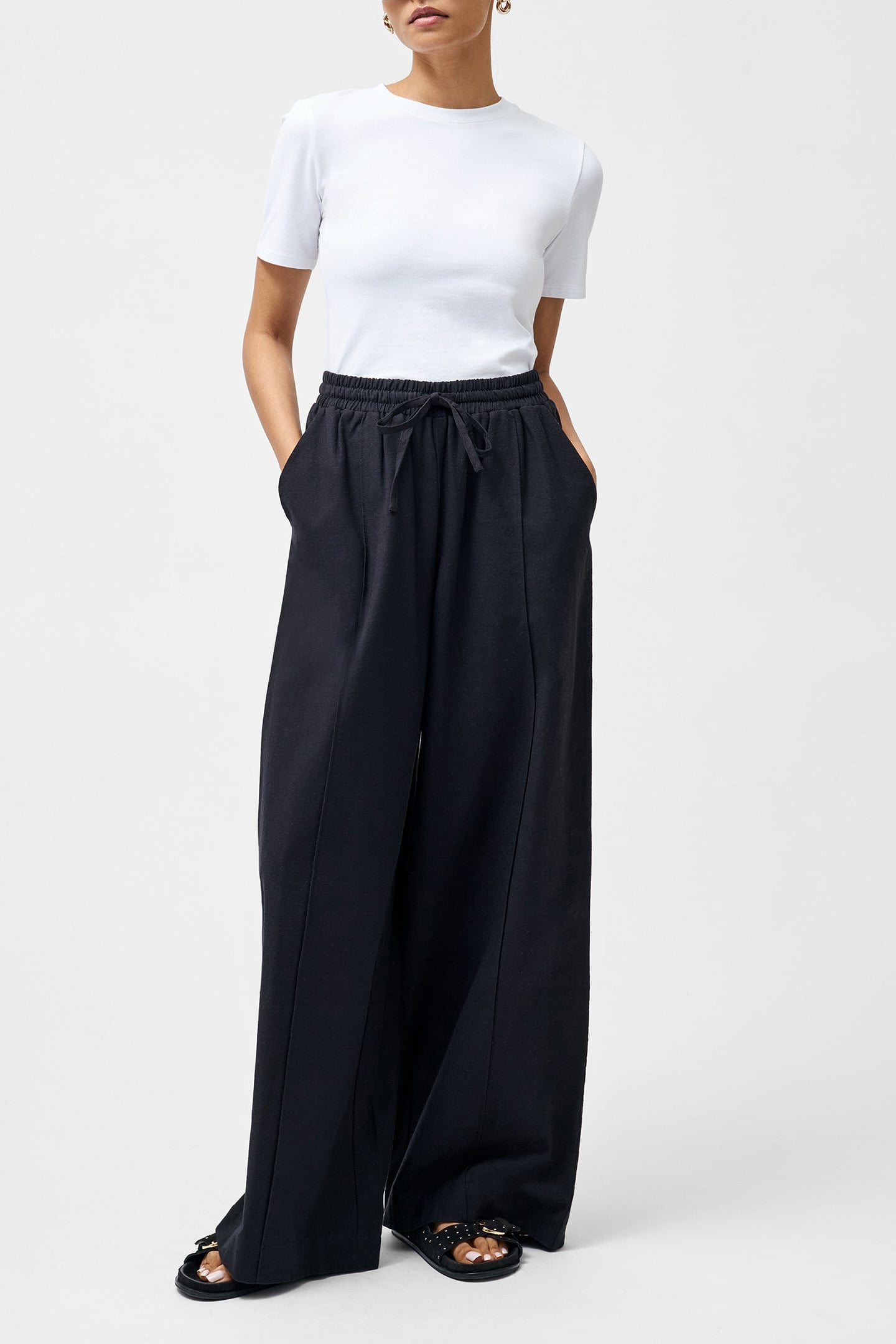 CLARE LINEN BLEND TROUSER BLACK 2