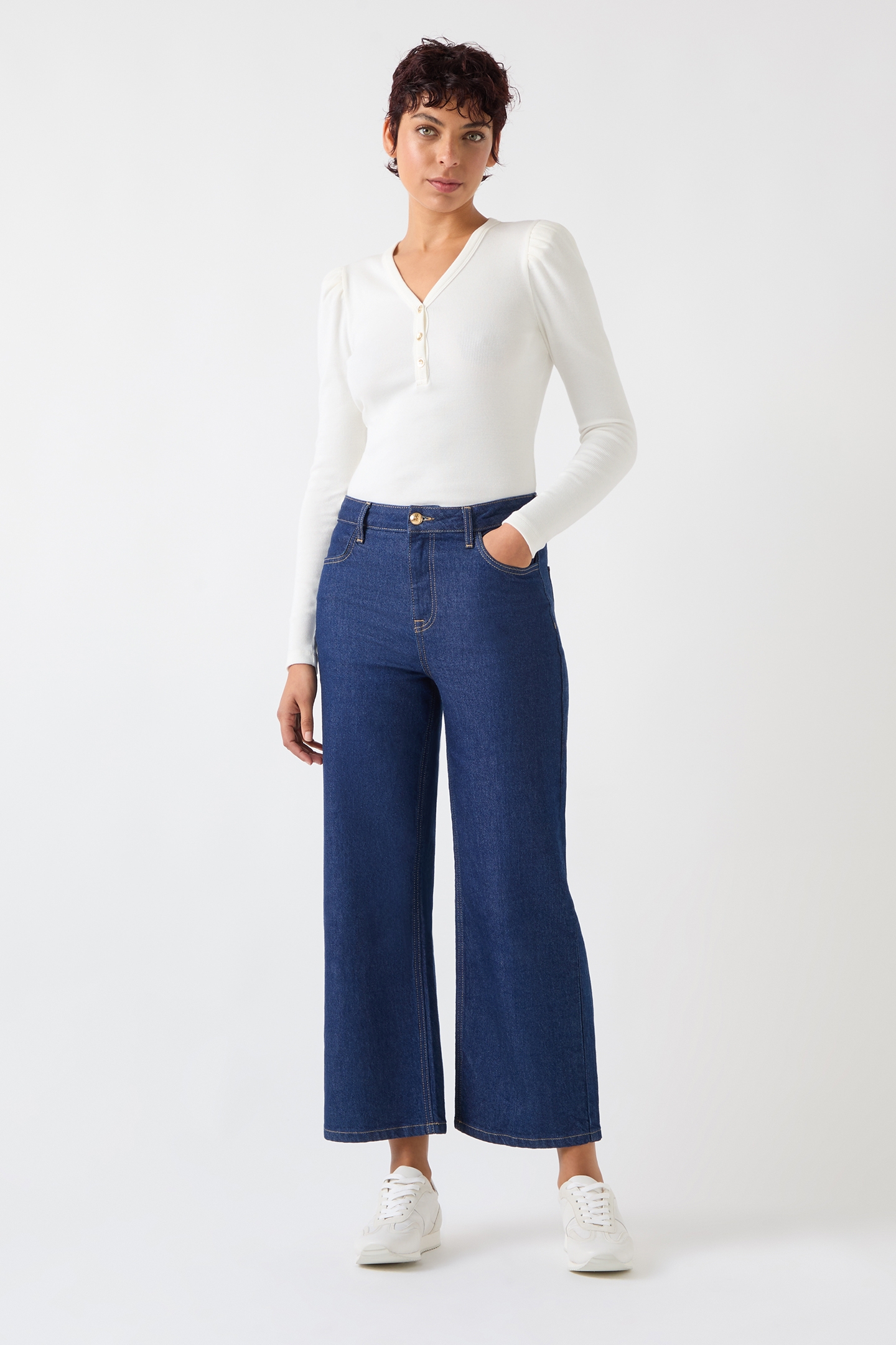 TJ CARLA RIB JERSEY TOP IVORY 1