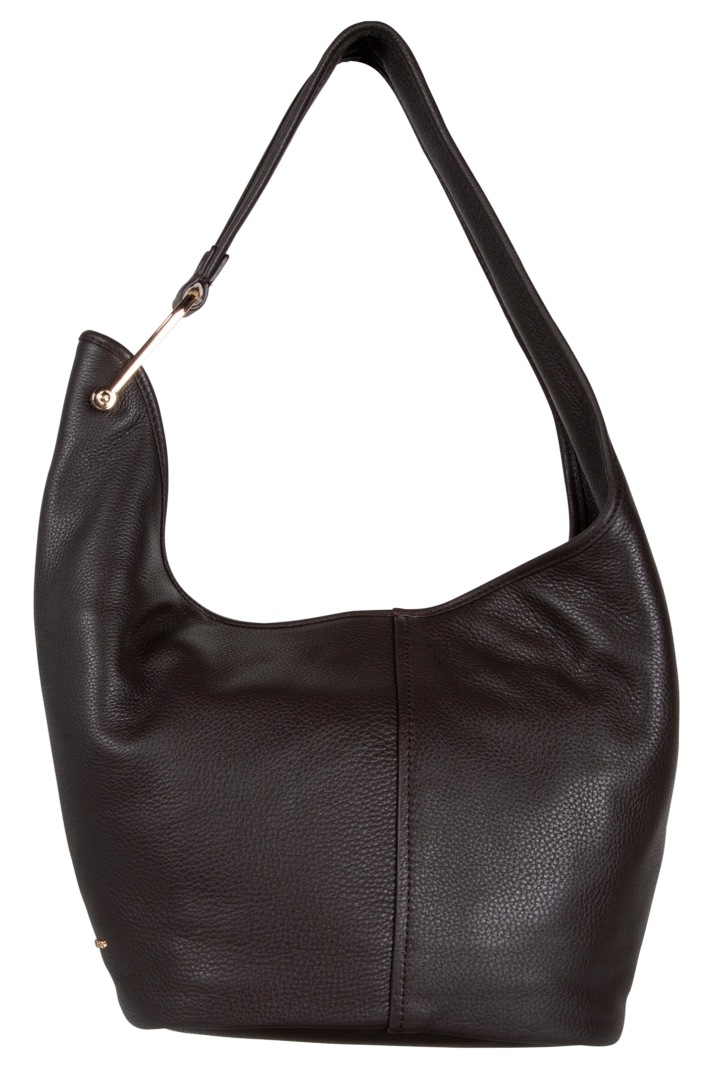 MEDIUM HOBO SHOULDER BAG IN CHOCOLATE 3