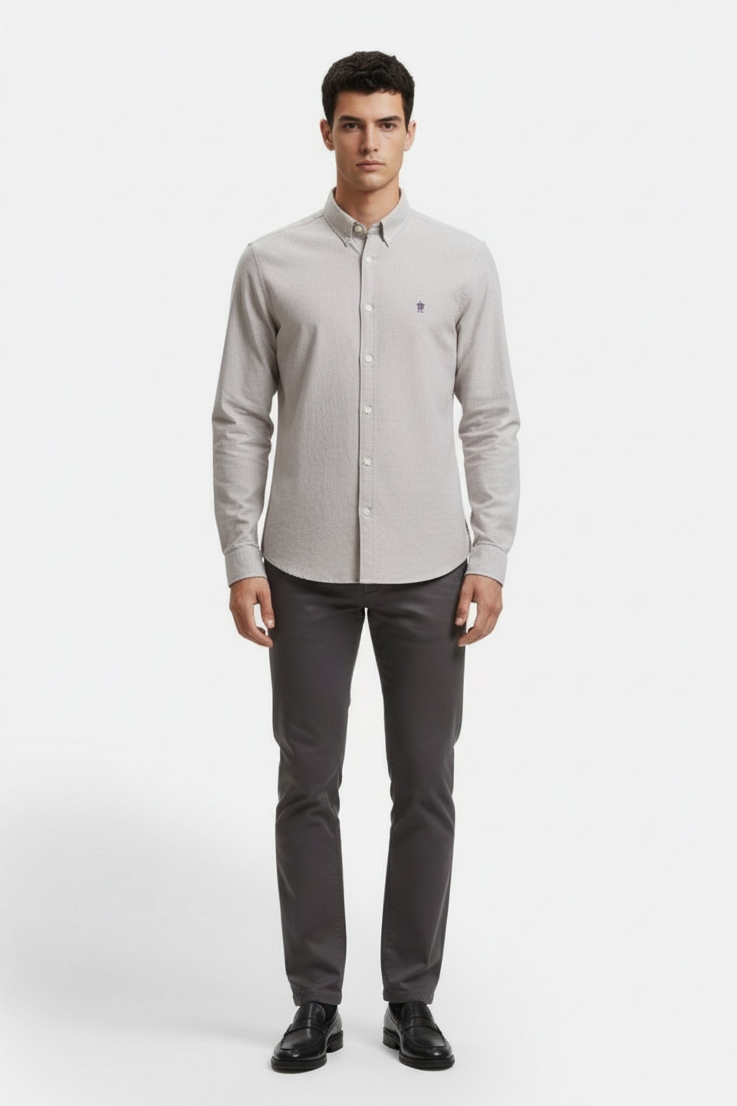 OXFORD LONG SLEEVE SHIRT STONE 1