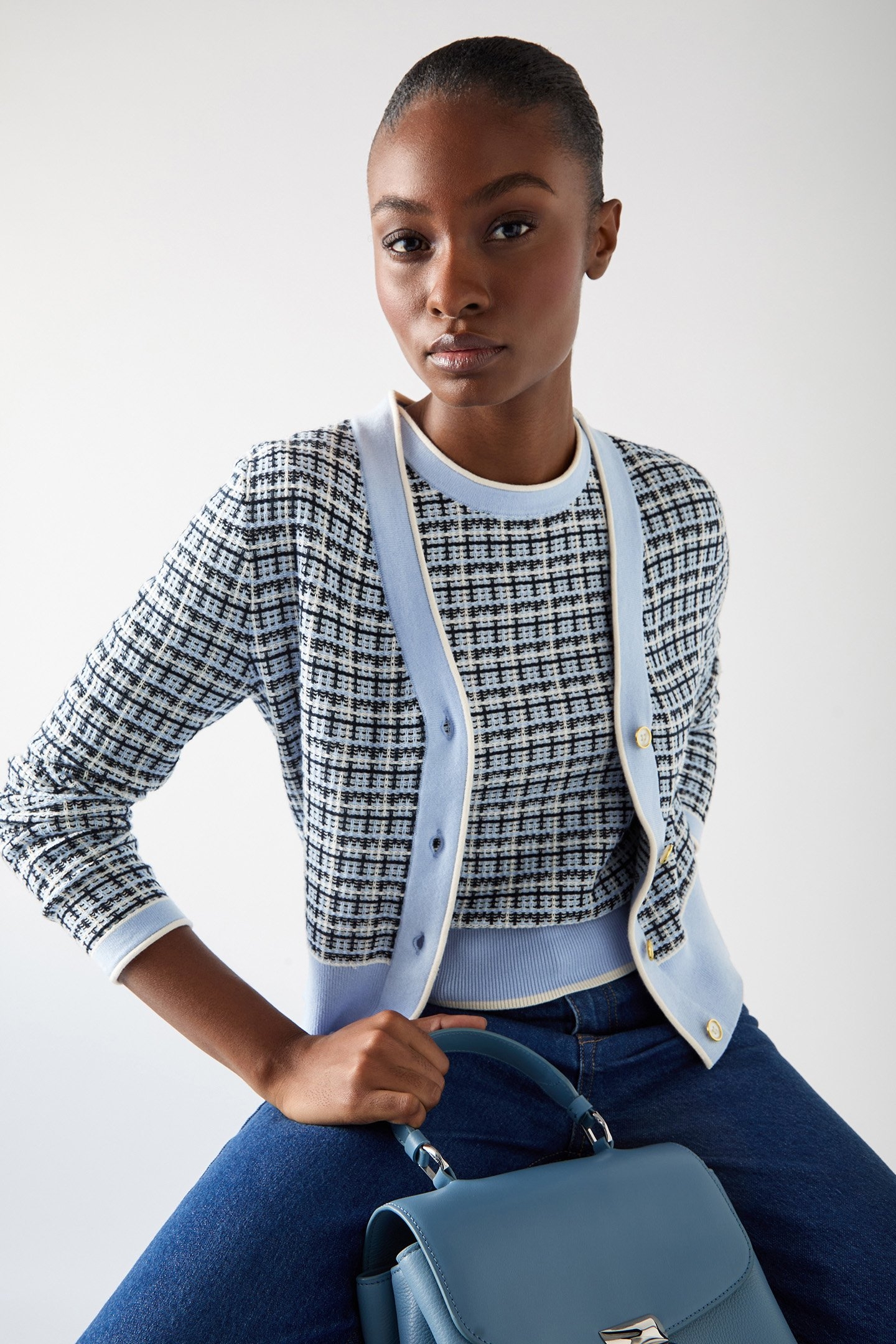 CD HONEY CONTRAST KNIT BLUE 1