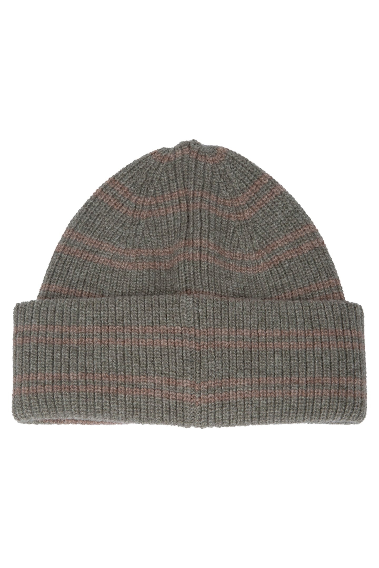 WOOL STRIPE BEANIE GREEN MELAN 2