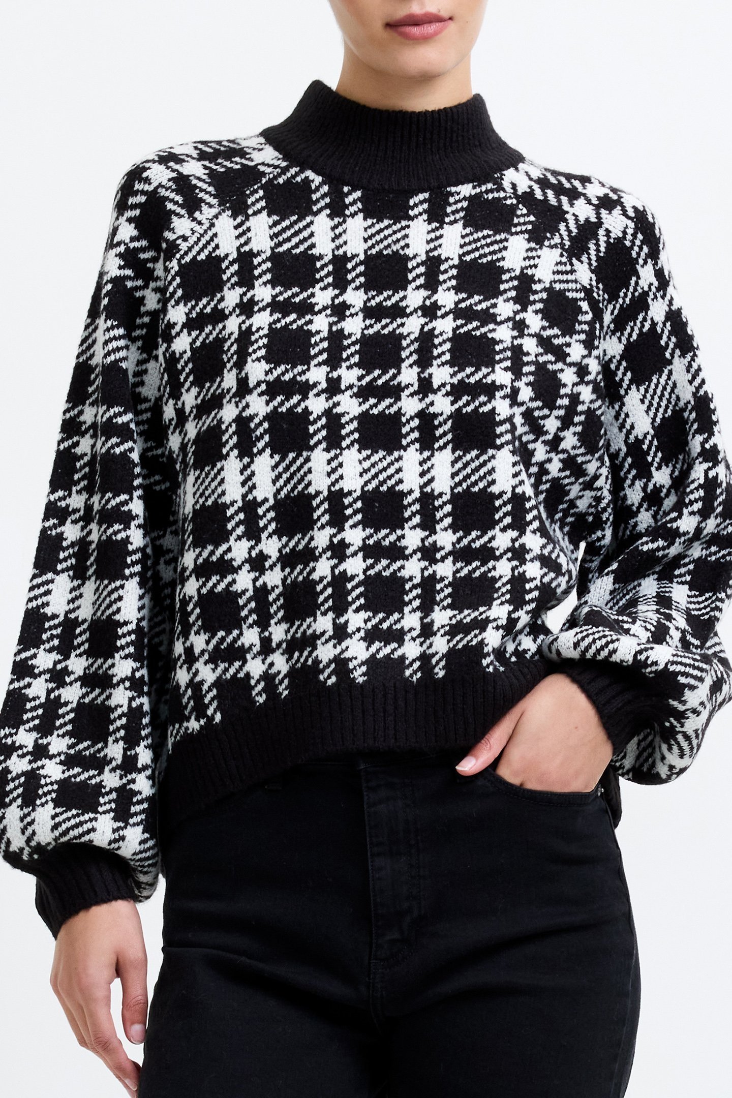 CHECK CREW BLACK / IVORY 1