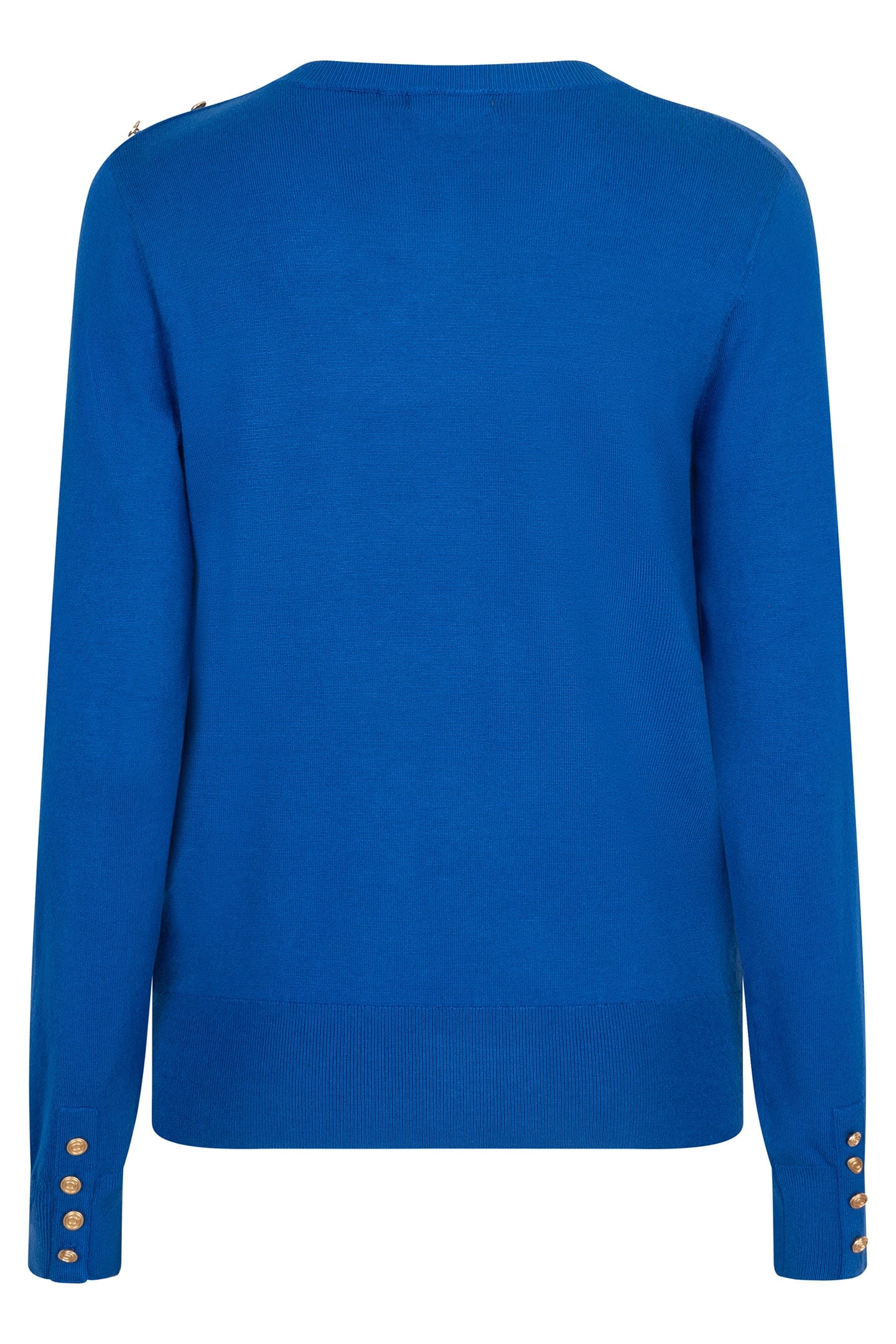 SWEATER GATHERING BUTTON DETAILS BASIC KNIT BRILLIANT BLUE 4