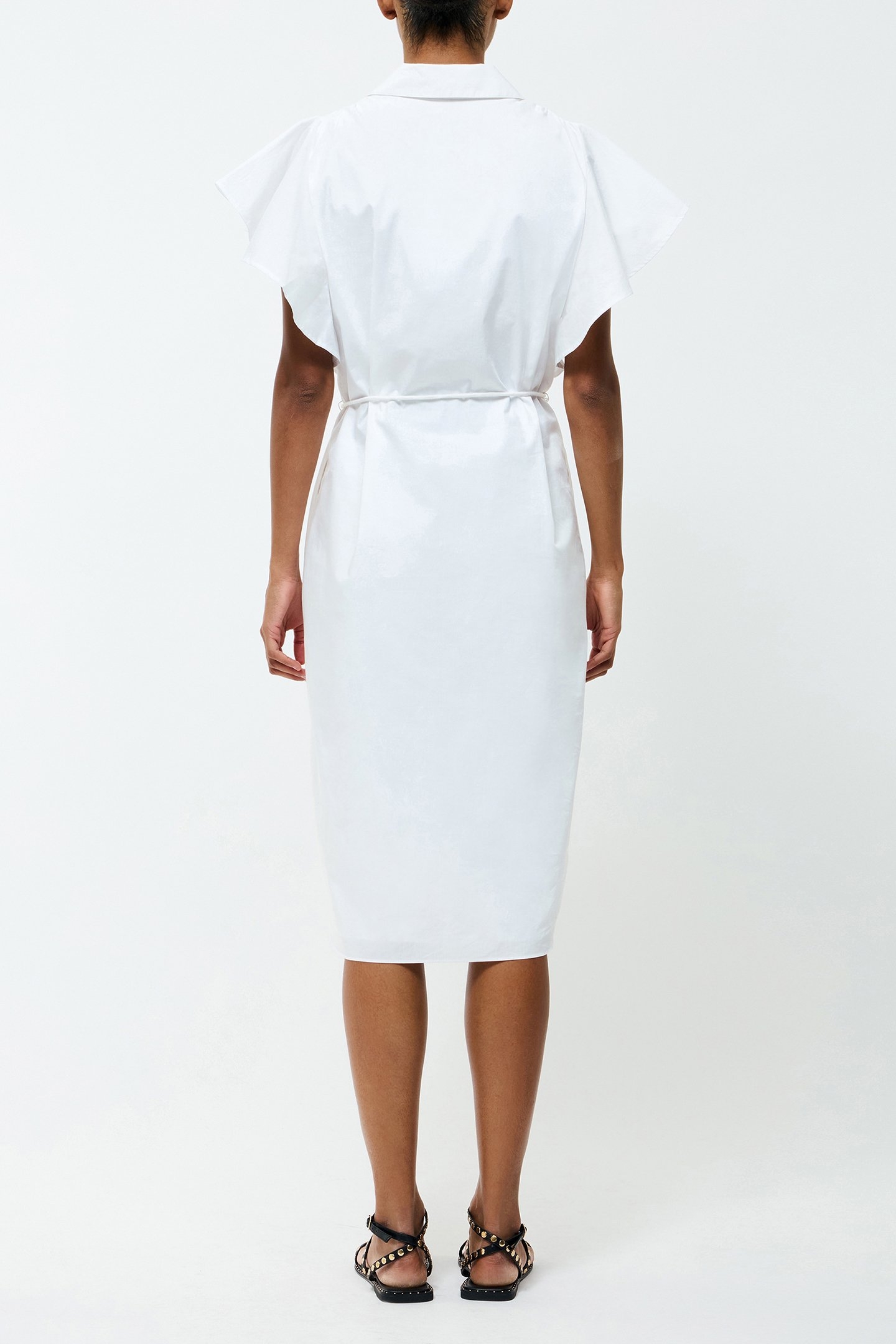 CAMBRIA COTTON BELTED DRESS LINEN WHITE 2