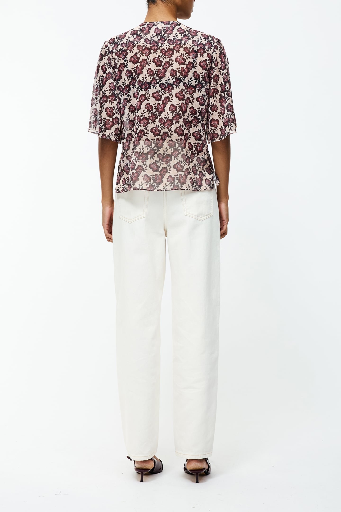 ELYSE HALLIE CRINKLE SS TOP BLUSH PINK FLORAL 4