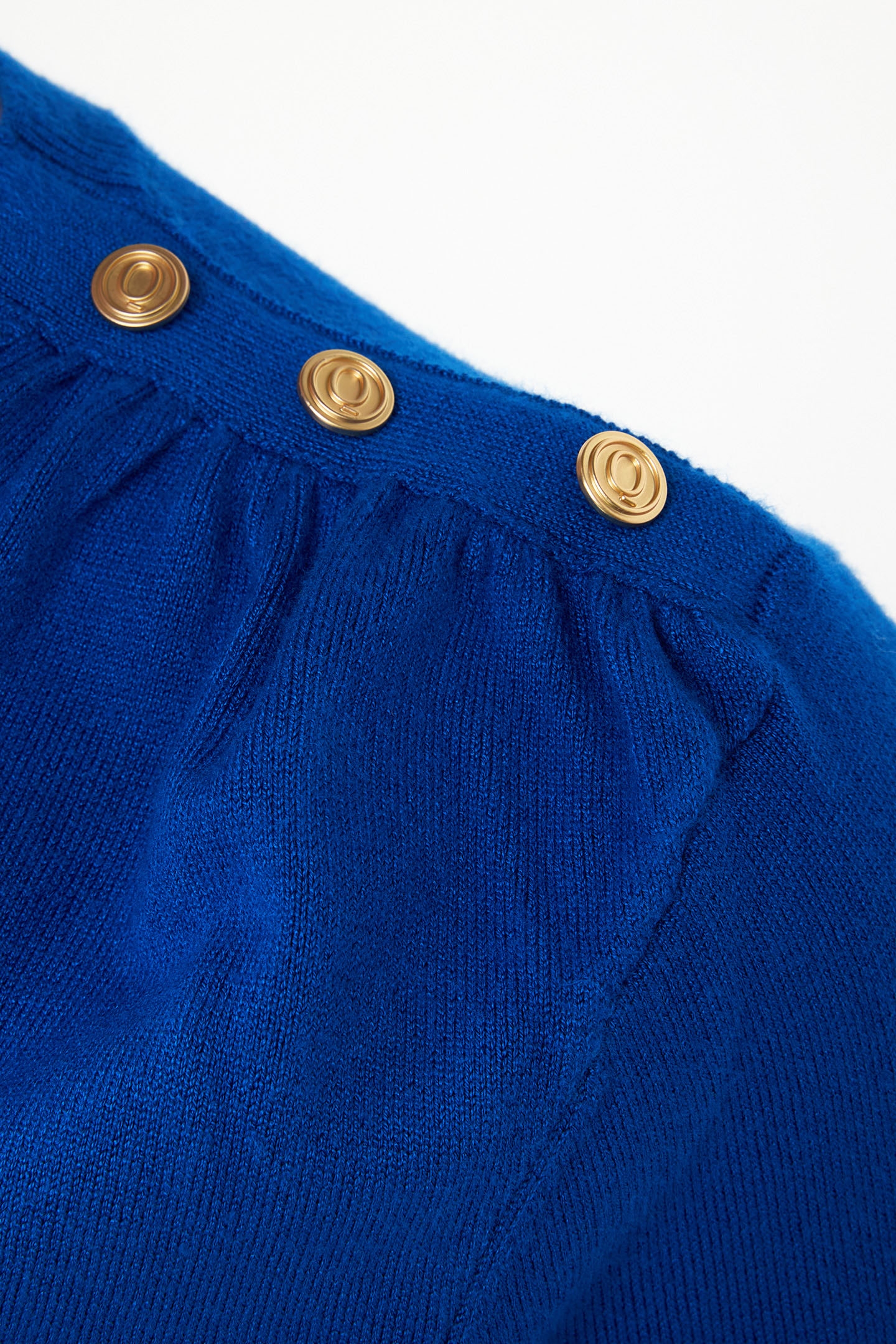 SWEATER GATHERING BUTTON DETAILS BASIC KNIT BRILLIANT BLUE 6