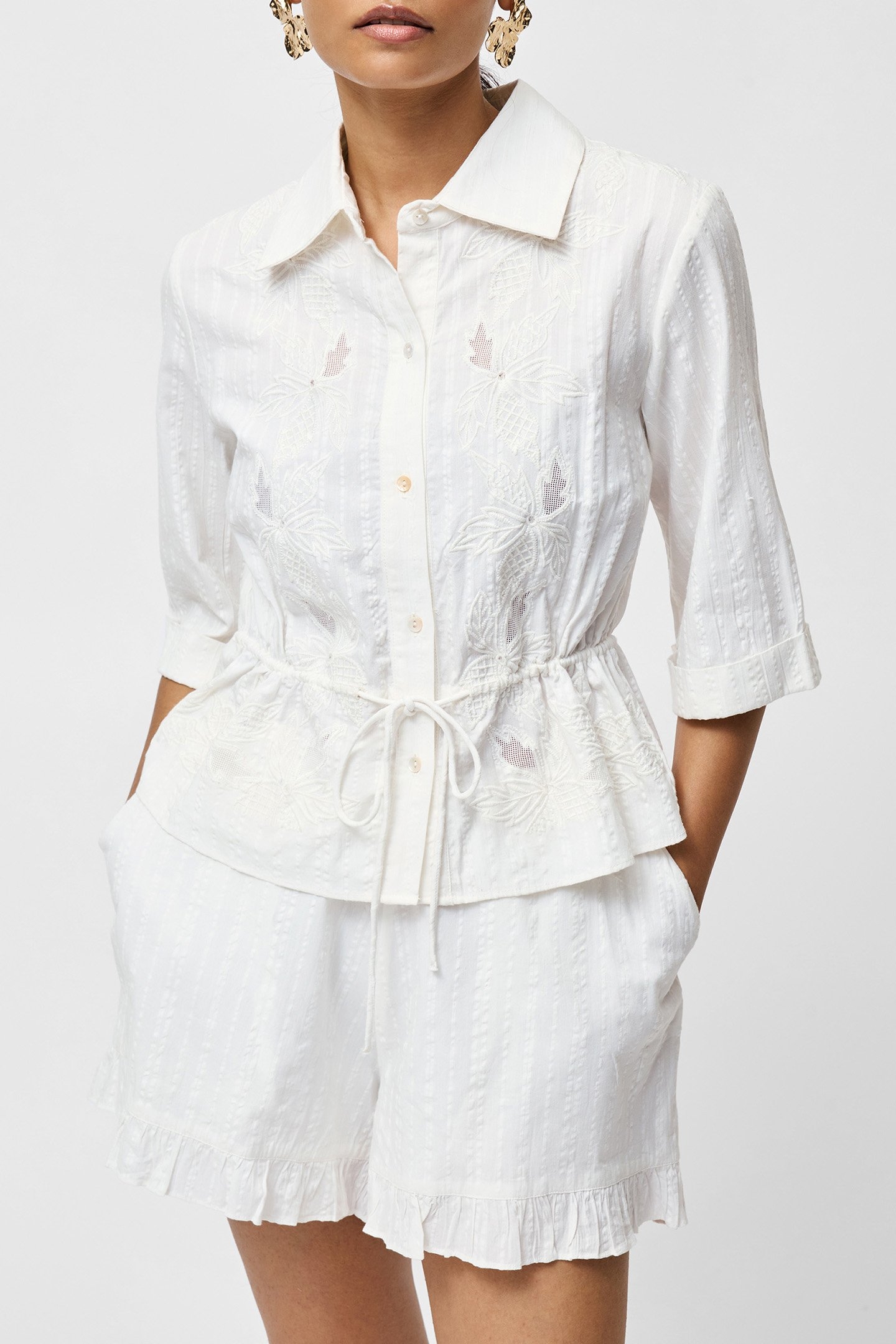 BARNET COTTOM STRIPED SHIRT LINEN WHITE 2