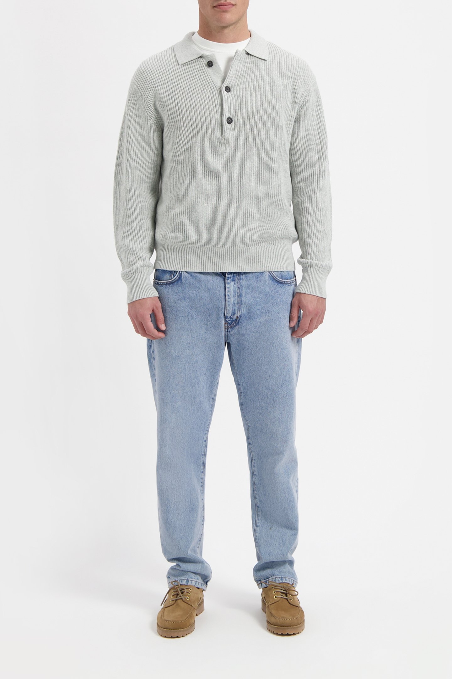 WAL – MILES LS POLO LIGHT GREY MELANGE 2