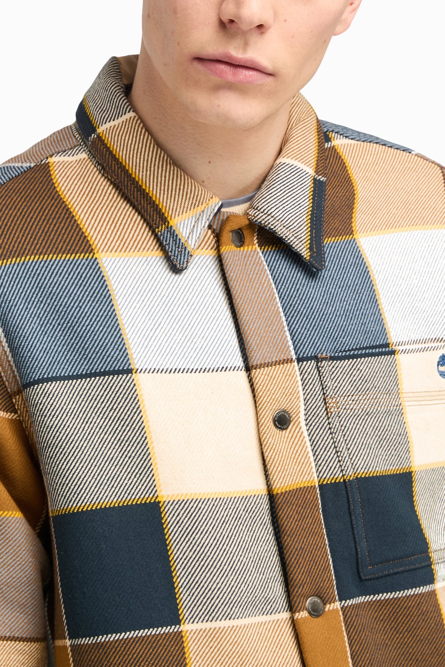 SHERPA LINED PLAID OVERSHIRT DARK WHEAT BOOT 5