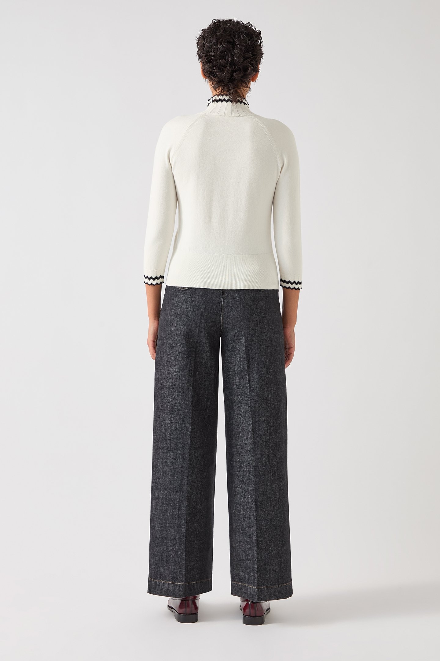 TK ETHEL FINE SWEATER IVORY/BLACK 2