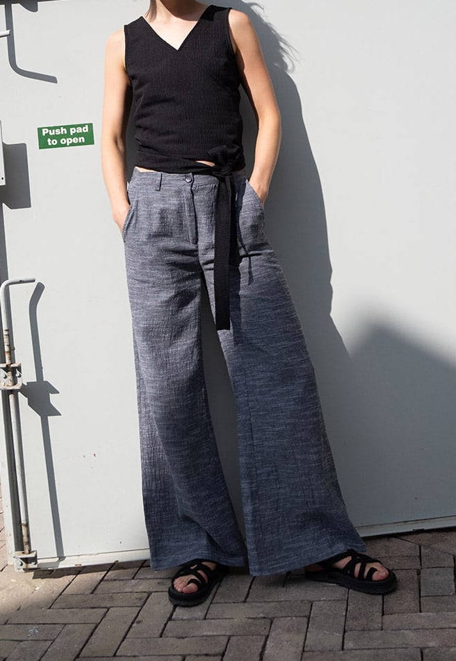 FLORINE PANTS STRUCTURED BLUE 1