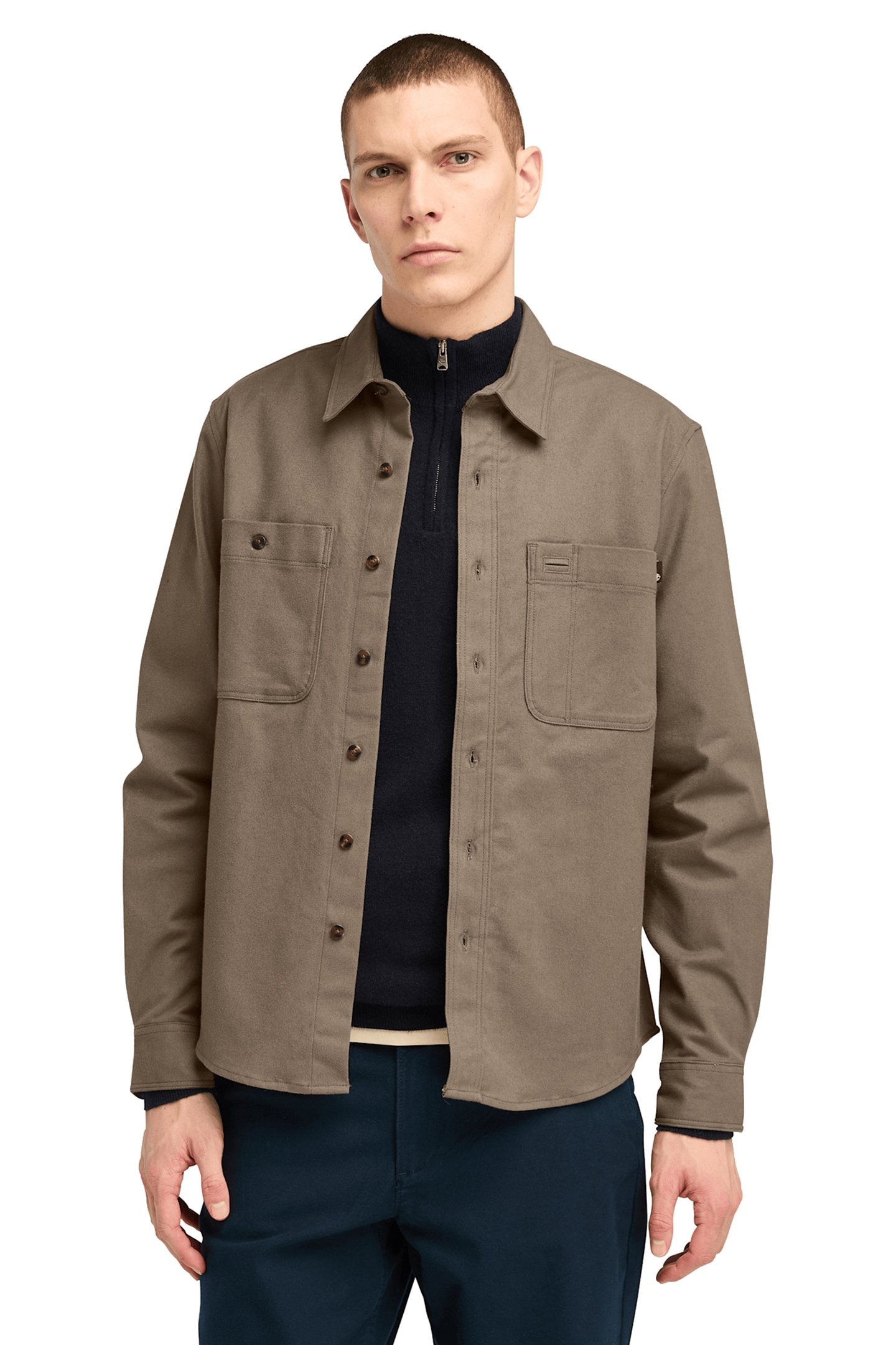 WINDHAM BRUSHED TWILL OVERSHIRT CHOCOLATE CHIP 1
